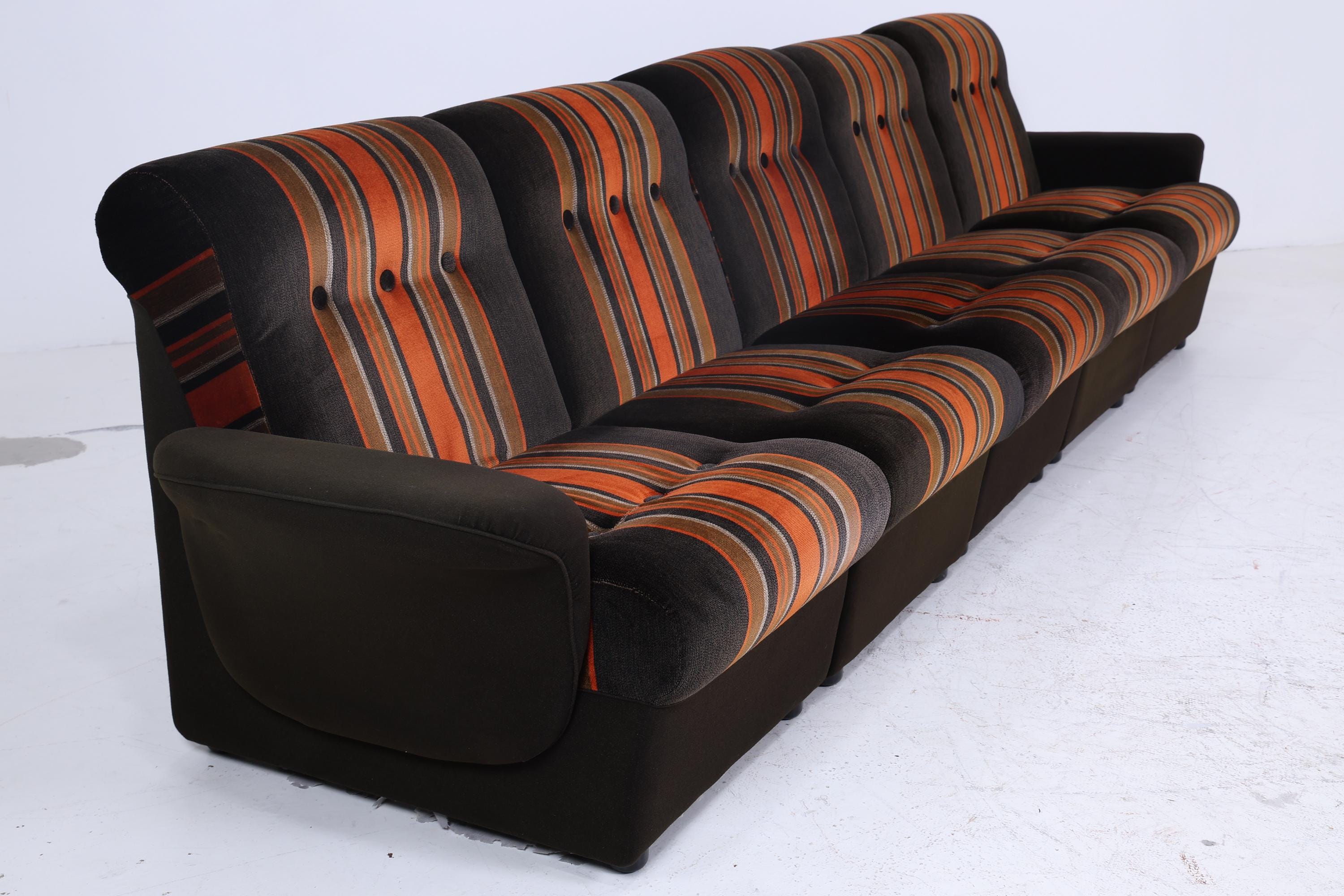 Vintage Modular Stoff Sofa 70er Jahre | Mid Century Couch Lounge Retro 60er
