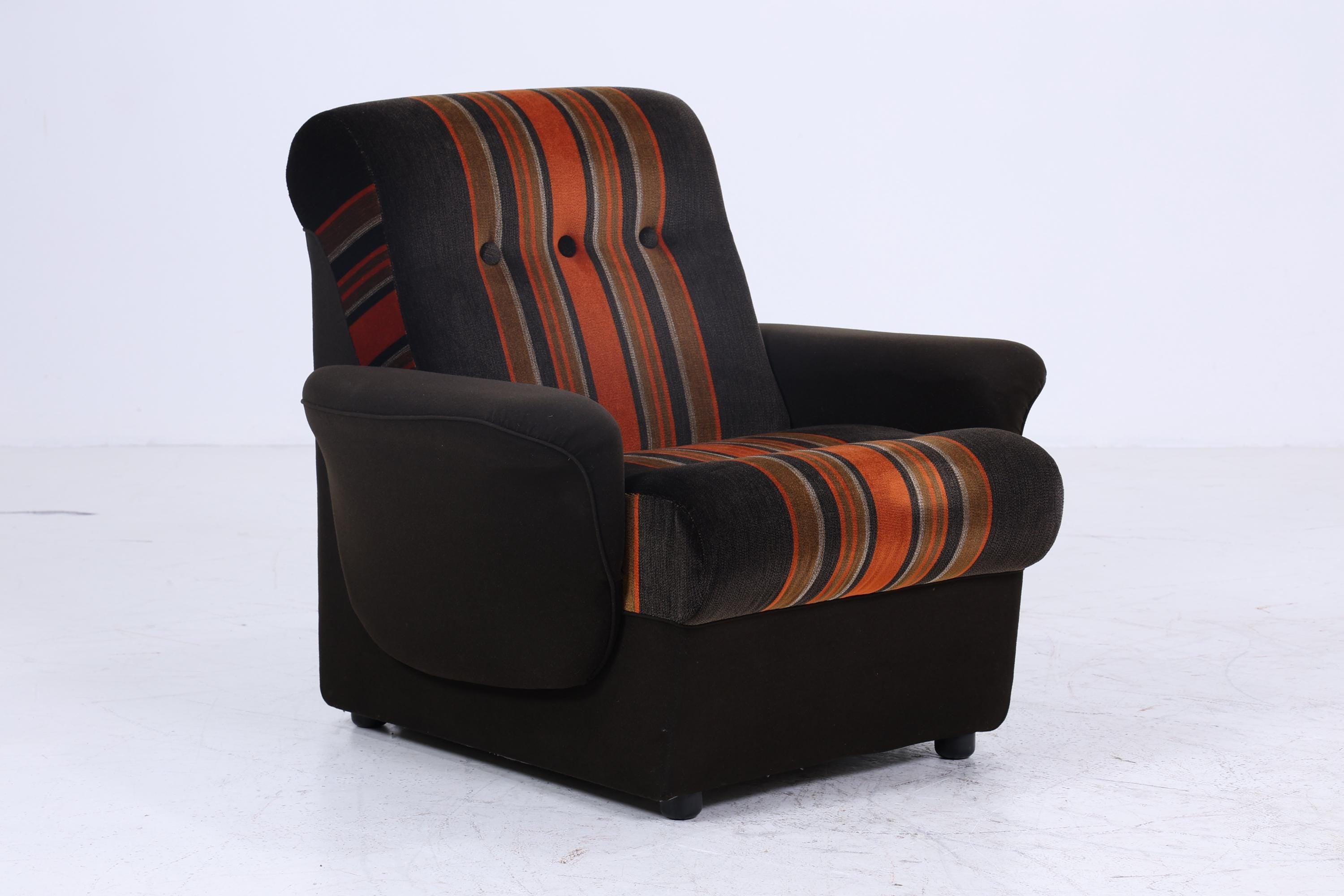 Vintage Armlehnsessel 70er Jahre | Mid Century Stoff Sessel Retro 60er