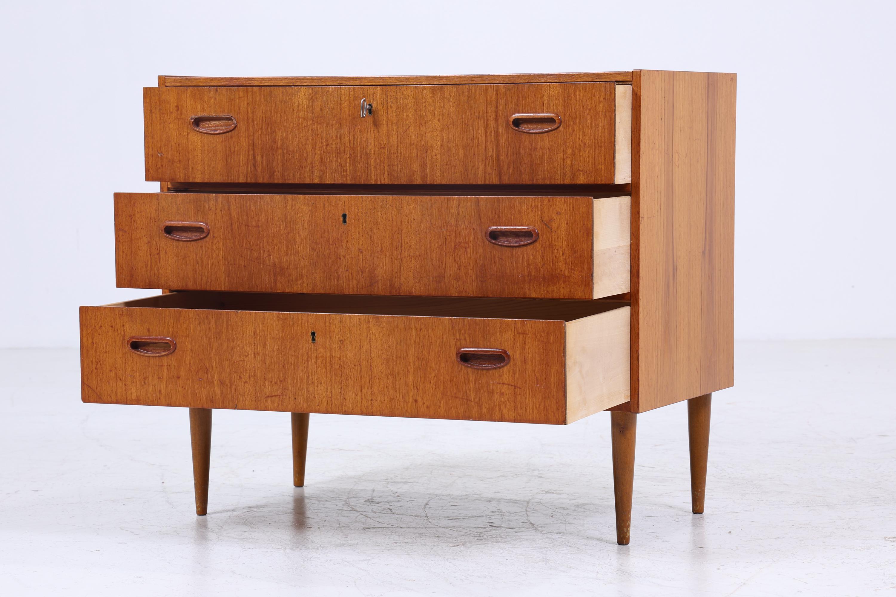 Wundervolle Teak Mid Century Kommode | Vintage Schubladen Schrank Holz Aufbewahrung 60er Jahre