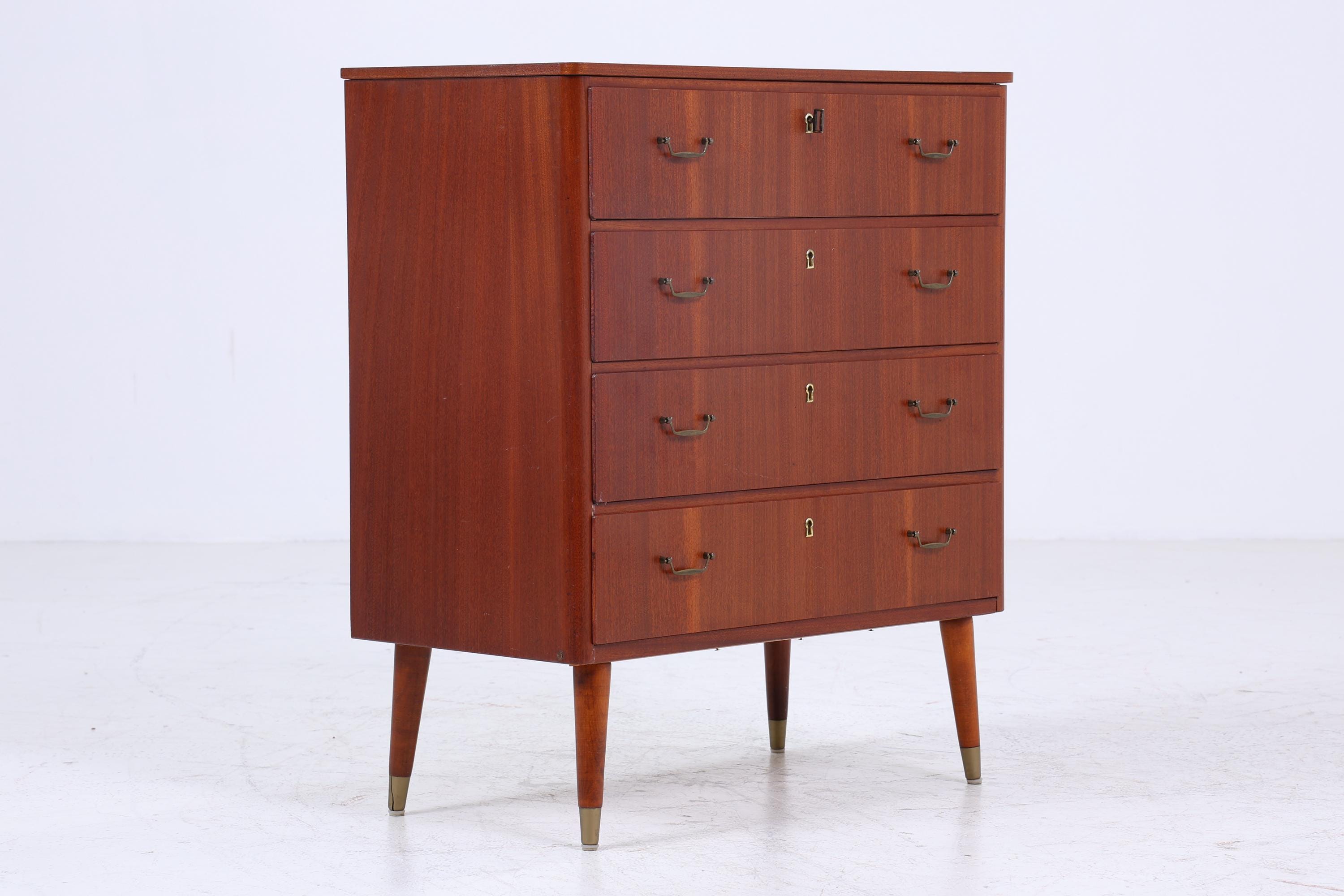 Wundervolle Teak Mid Century Schubladen Kommode | Vintage Schrank Holz Aufbewahrung 60er Jahre