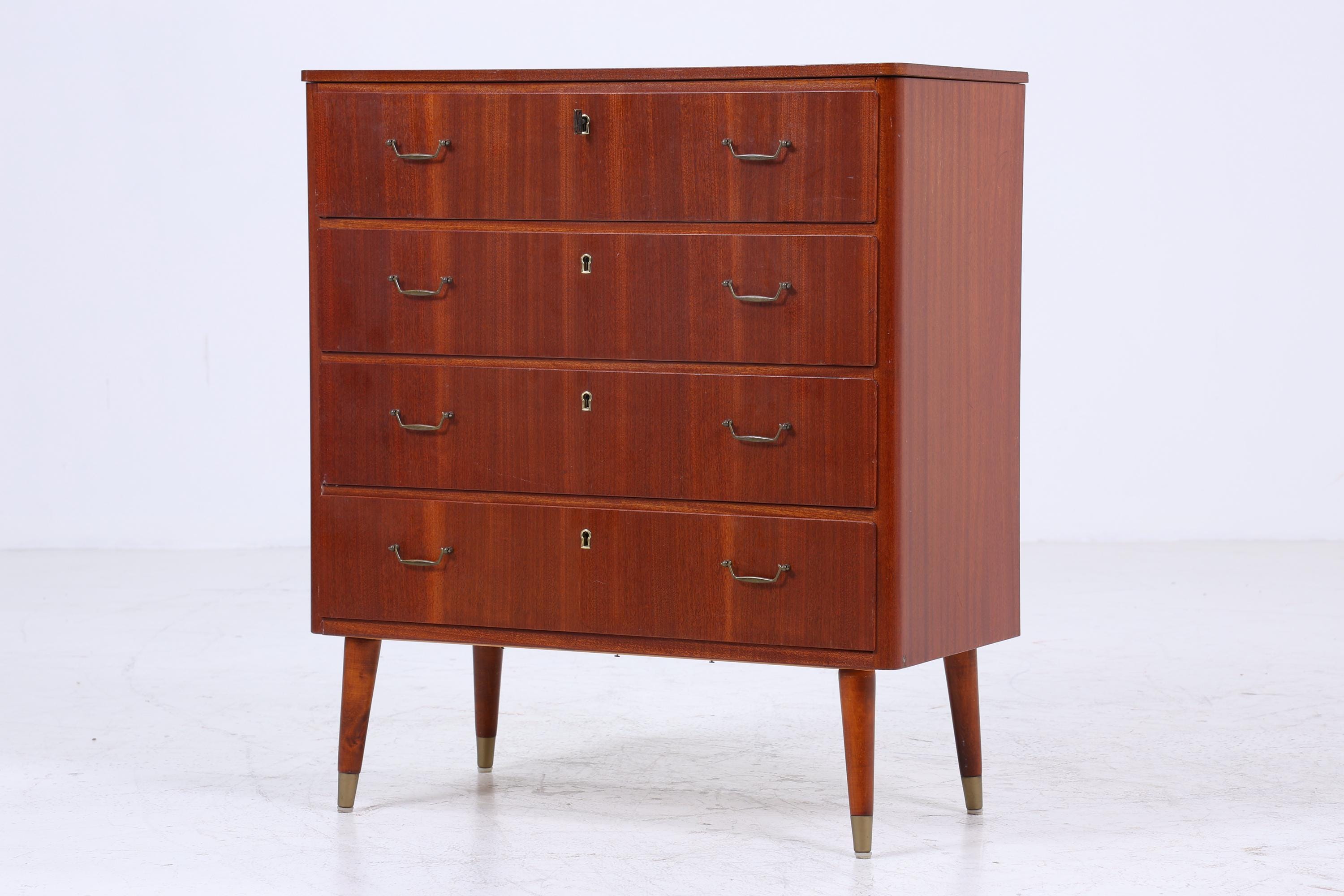 Wundervolle Teak Mid Century Schubladen Kommode | Vintage Schrank Holz Aufbewahrung 60er Jahre