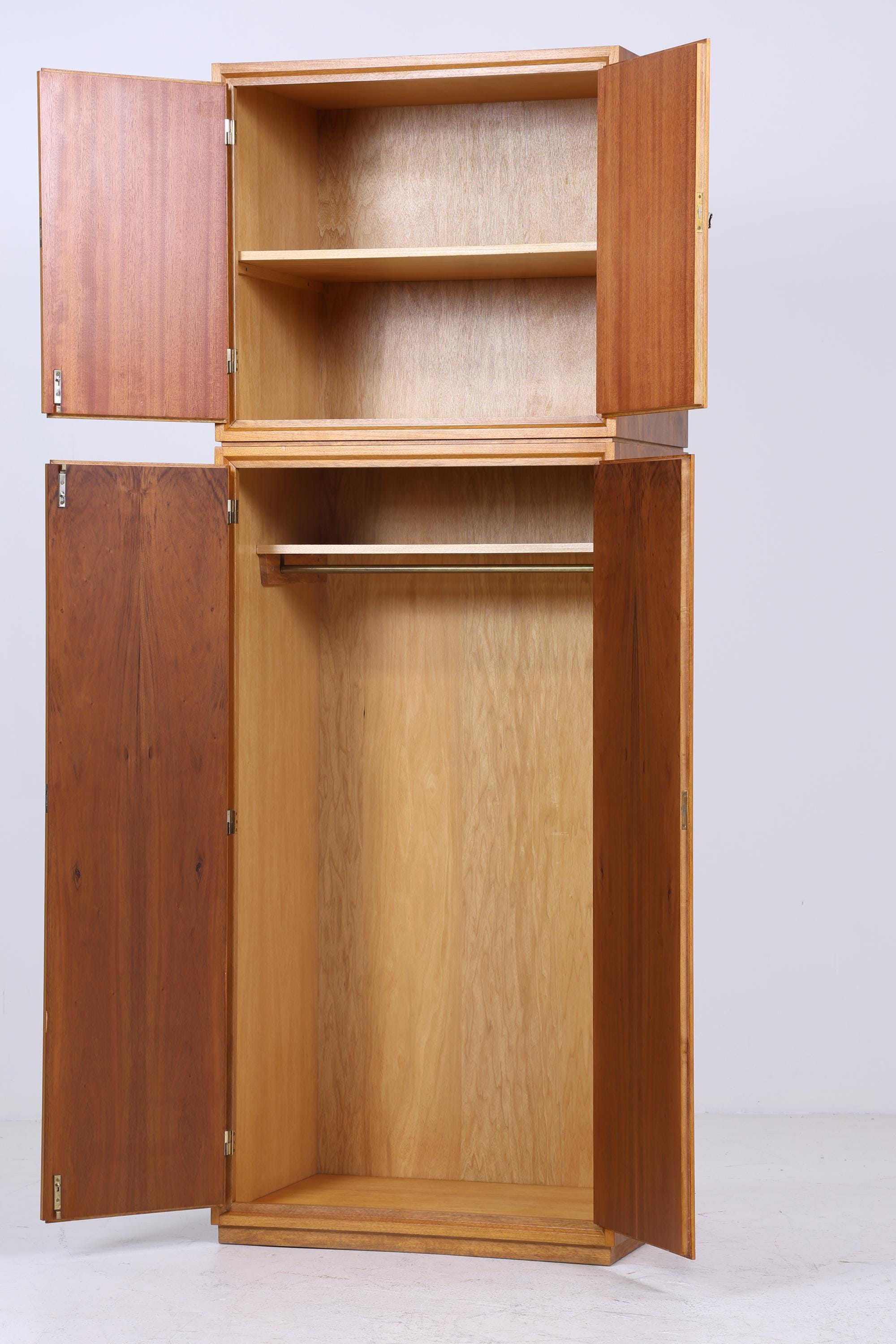 Wunderschöner Vintage Kleiderschrank | Mid Century Wäscheschrank | 60er Jahre Schrank | mit Kleiderstange & Fächern