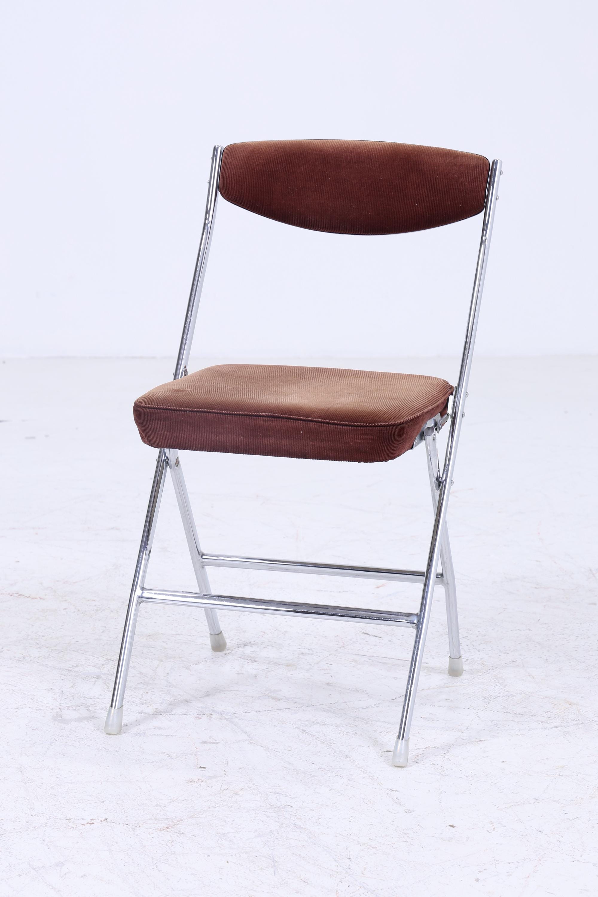 2 Vintage Chrom Klappstühle | Mid Century Stuhl 60er Jahre | Küchenstuhl 70er