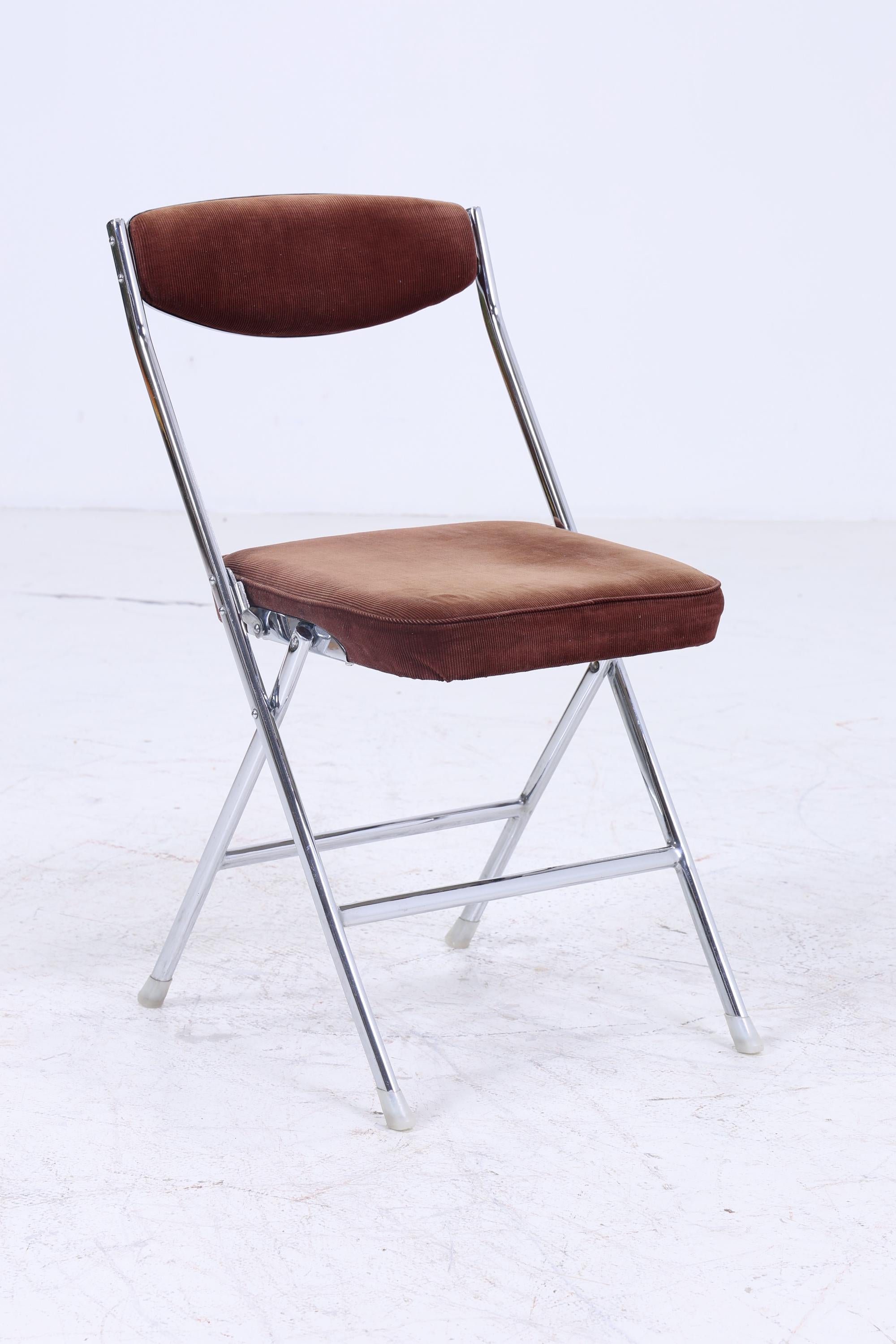 2 Vintage Chrom Klappstühle | Mid Century Stuhl 60er Jahre | Küchenstuhl 70er