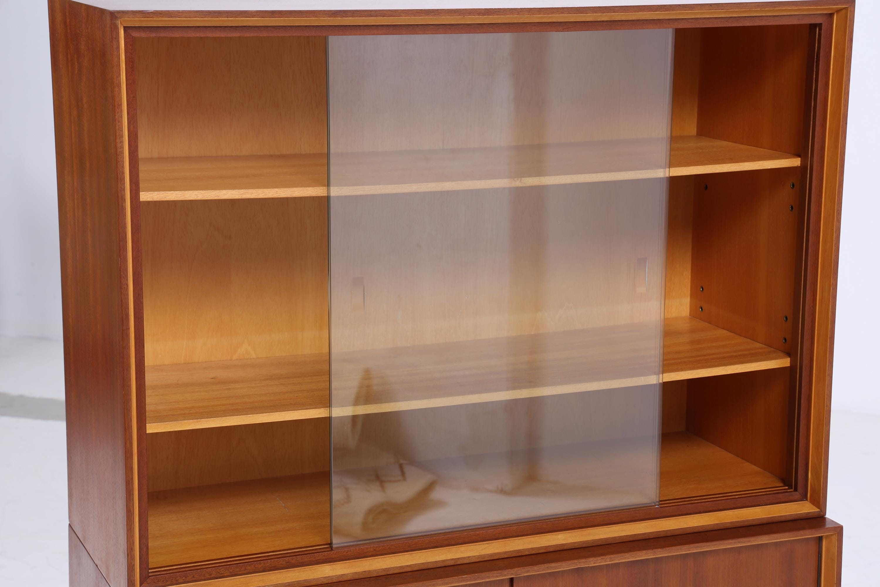 Vintage Vitrine 60er Jahre | Mid Century Schrank Retro Holz Aufbewahrung