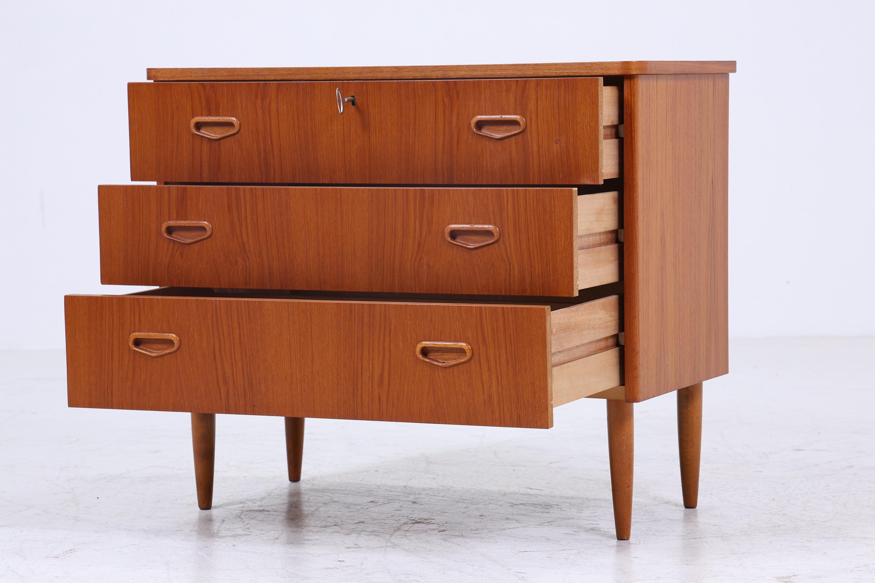 Vintage Teak Kommode | Mid Century Schubladen Schrank Holz Aufbewahrung 60er Jahre
