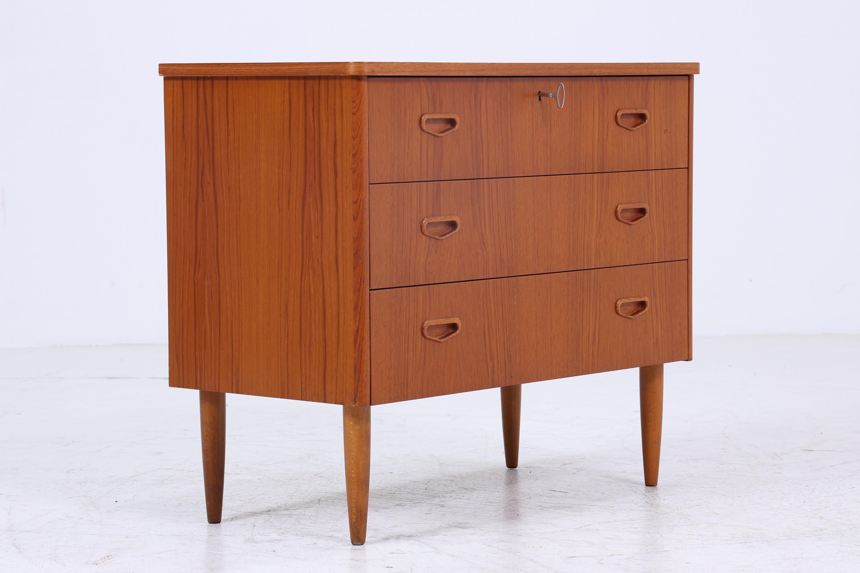 Vintage Teak Kommode | Mid Century Schubladen Schrank Holz Aufbewahrung 60er Jahre