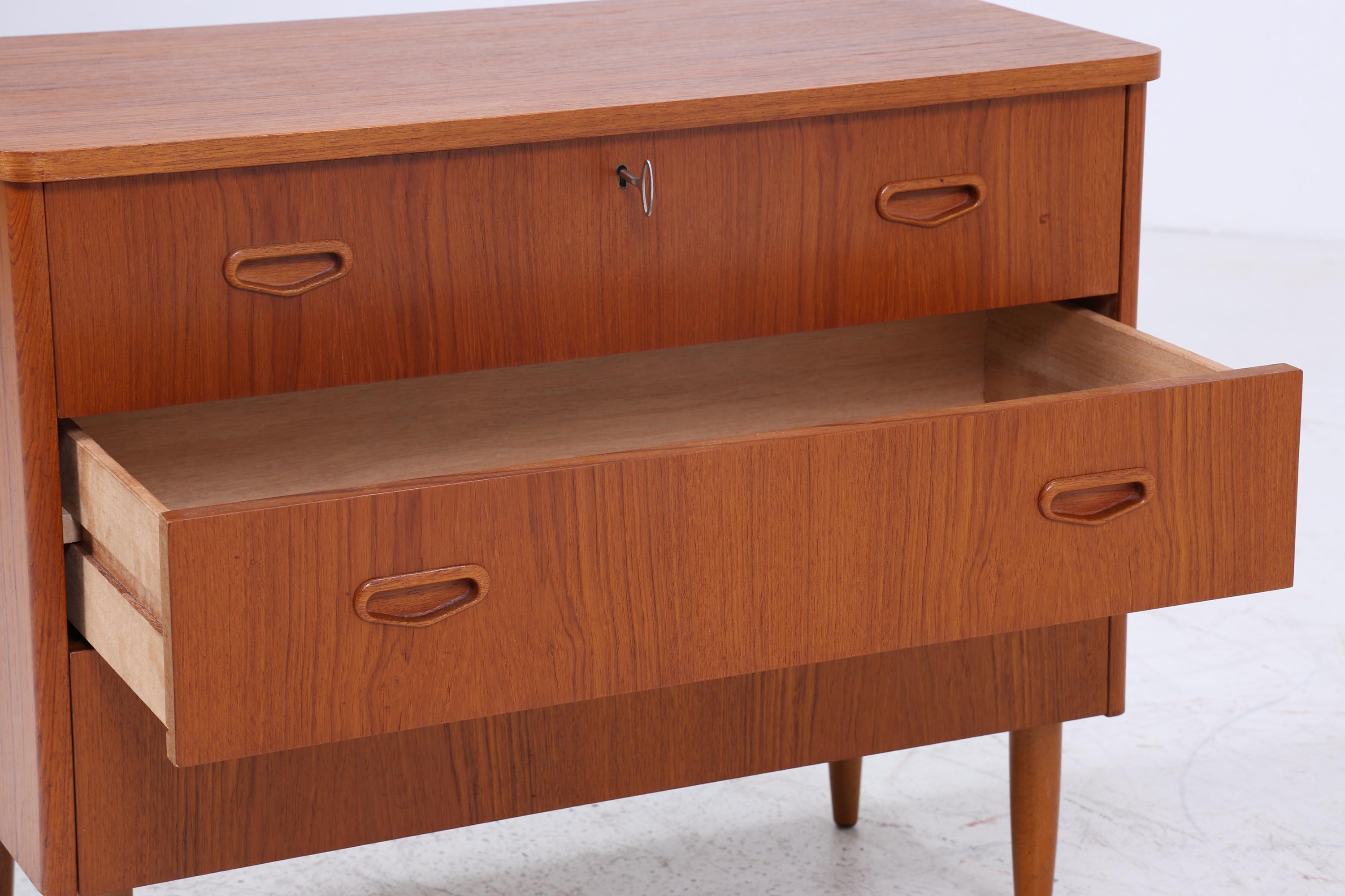 Vintage Teak Kommode | Mid Century Schubladen Schrank Holz Aufbewahrung 60er Jahre