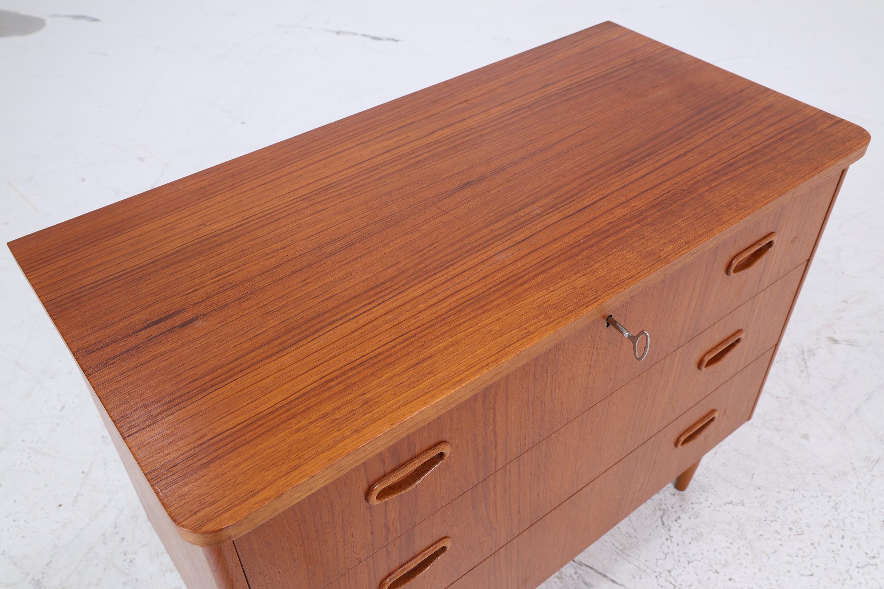 Vintage Teak Kommode | Mid Century Schubladen Schrank Holz Aufbewahrung 60er Jahre
