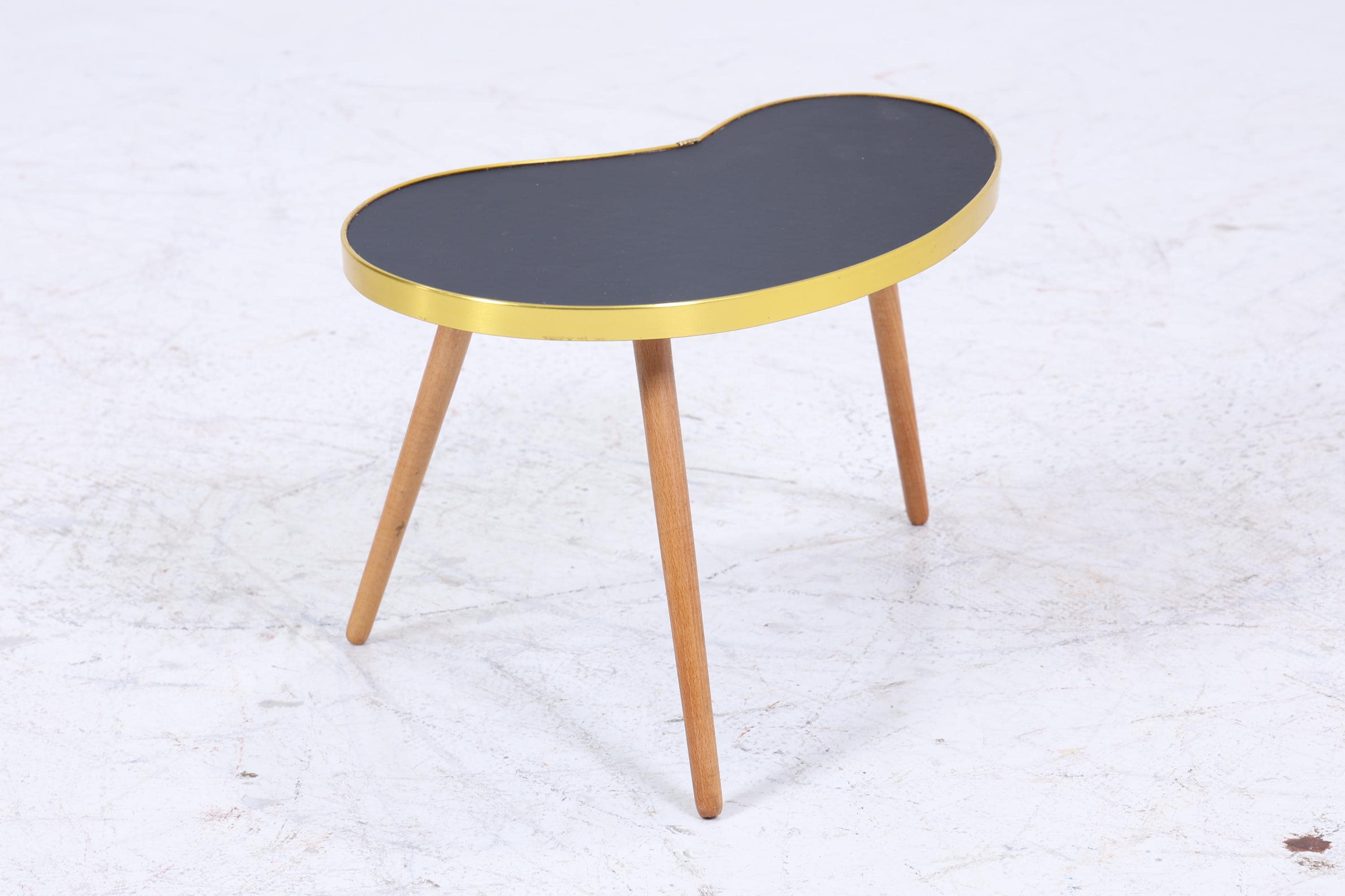 Vintage Nierentisch | Mid Century Blumentisch | Beistelltische Schwarz 60er Jahre