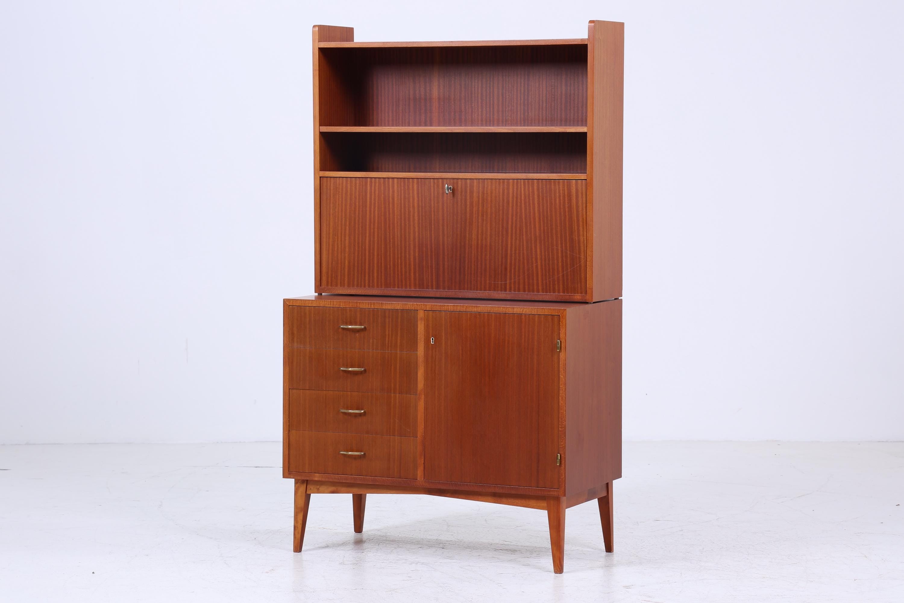 Vintage Regal 60er Jahre | Mid Century Regalschrank Schubladen Retro Holz Aufbewahrung
