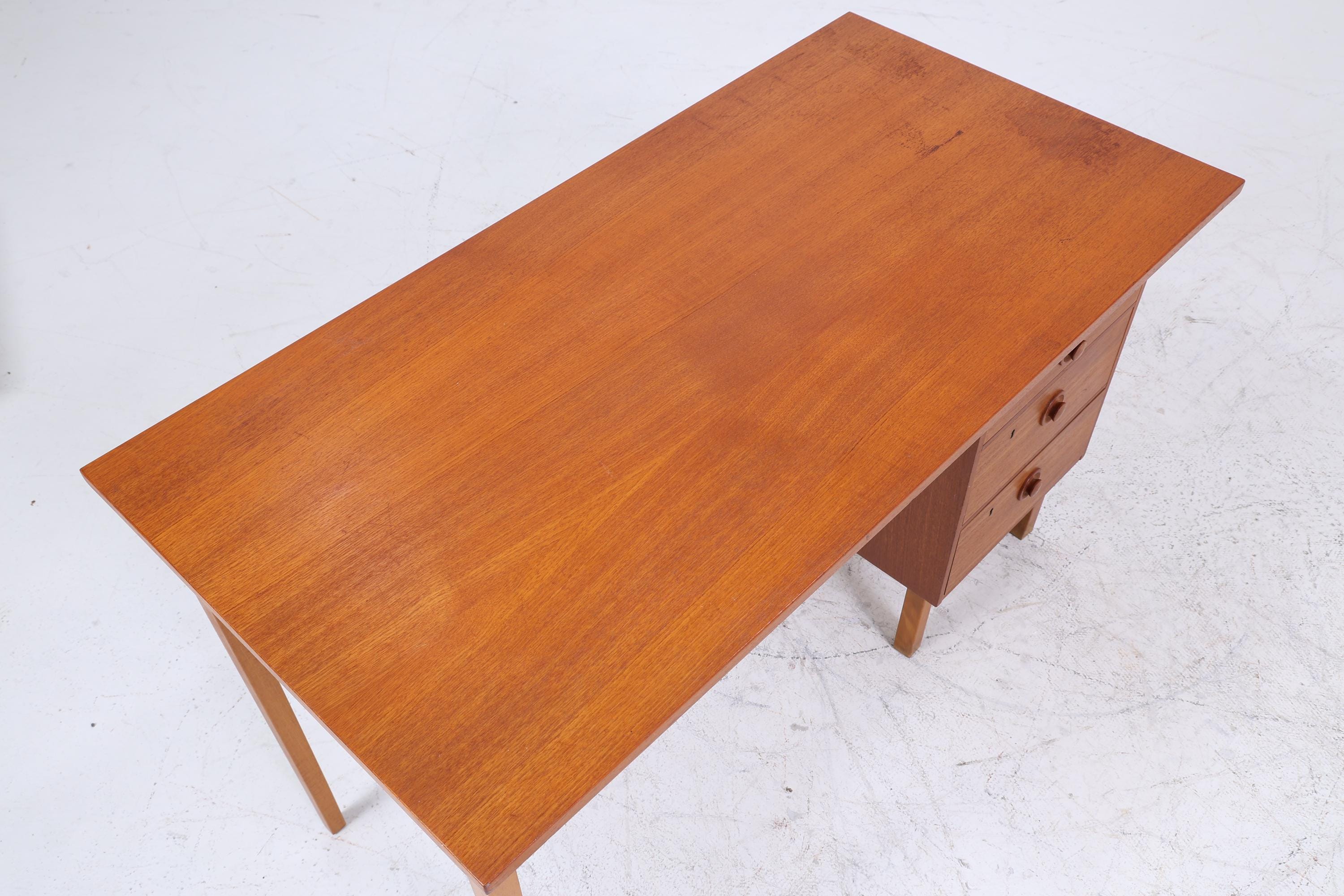 Vintage Teak Schreibtisch aus den 60ern | Mid Century Schubladen Arbeitstisch Bürotisch Tisch Retro Holz