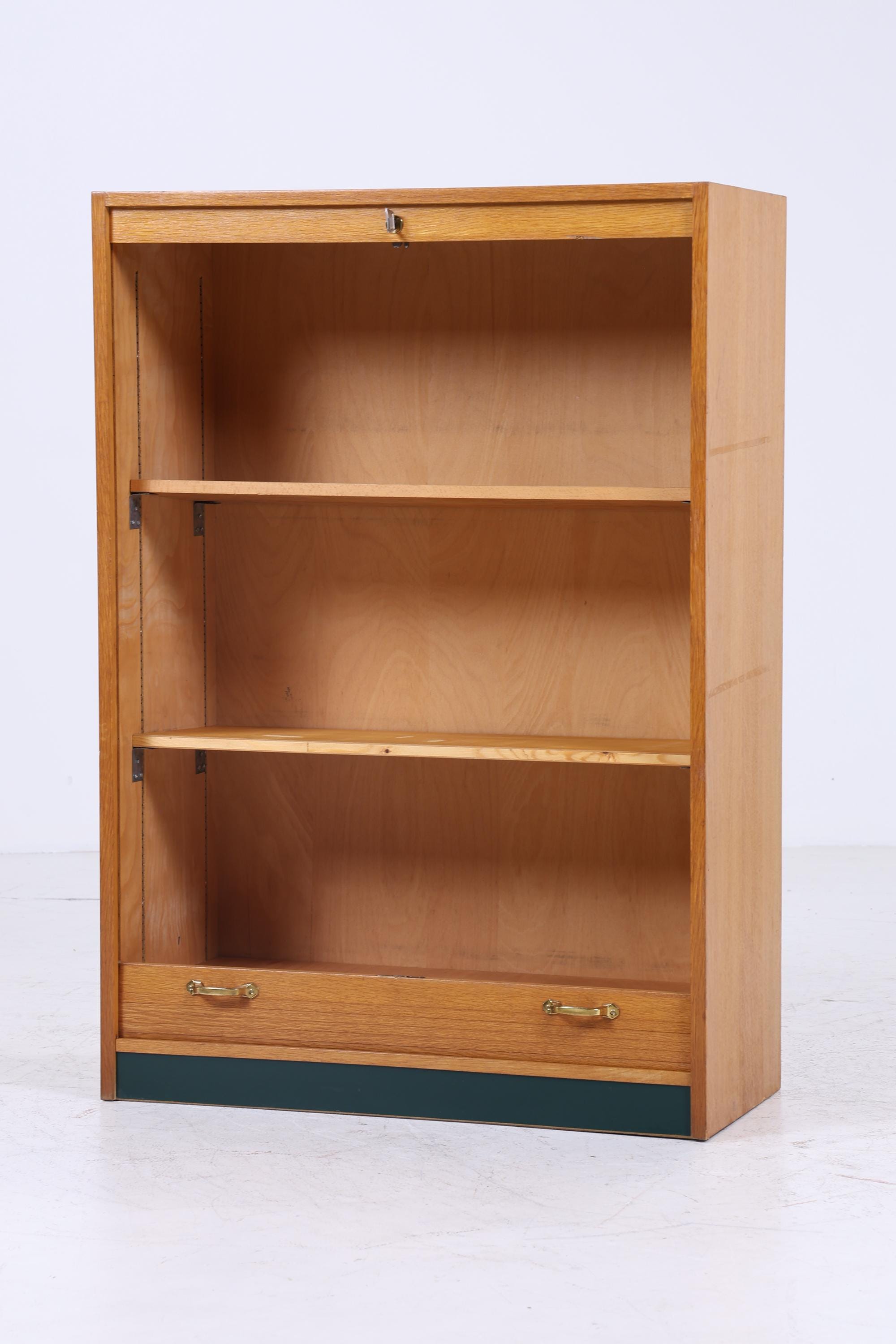 Vintage Rollladenschrank 60er Jahre | Mid Century Schrank Bücherschrank Highboard Holz Aufbewahrung Aktenschrank