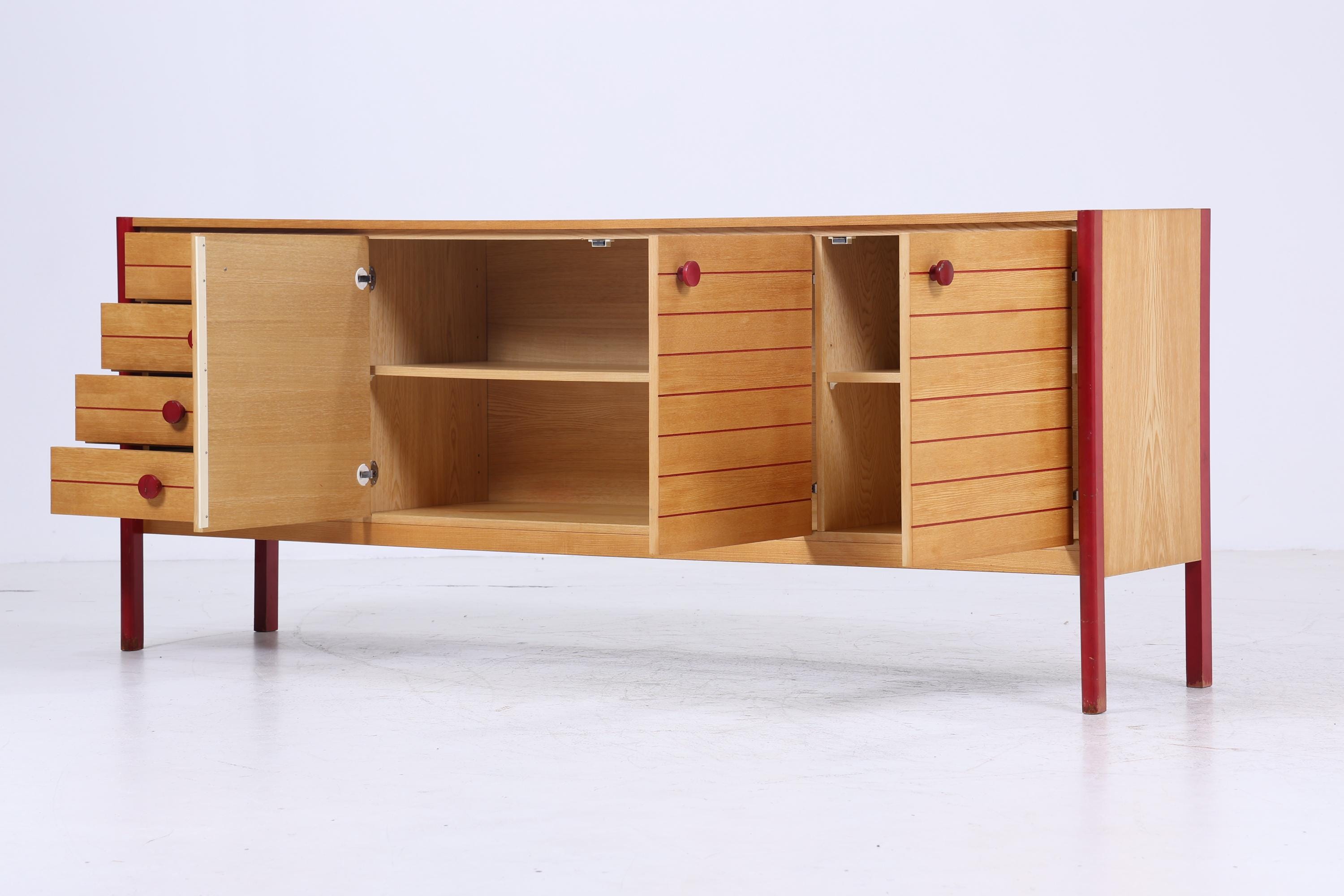 Vintage Sideboard 60er Jahre | Mid Century Schubladen TV Board mit Schubladen & Fächern Retro Anrichte Holz Aufbewahrung