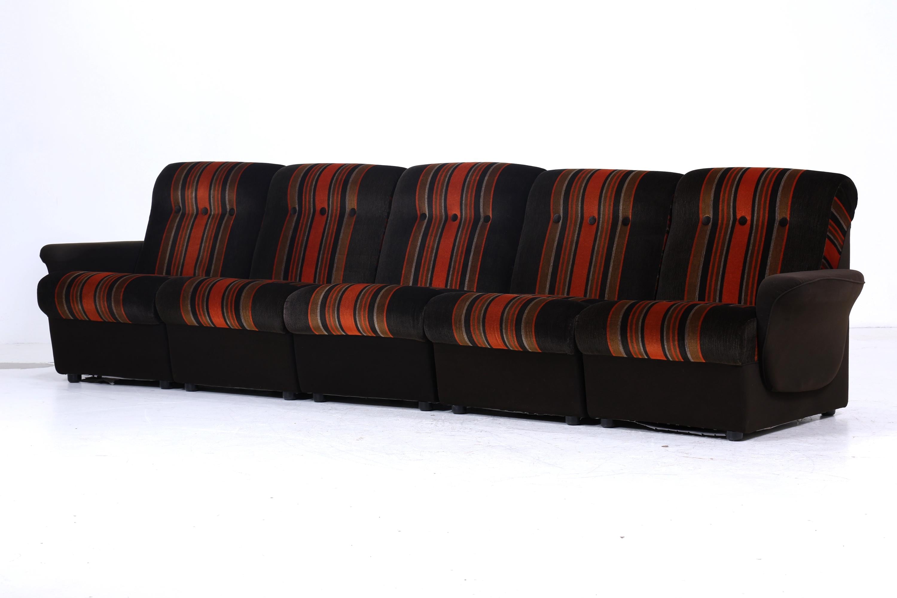 Vintage Modular Stoff Sofa 70er Jahre | Mid Century Couch Lounge Retro 60er