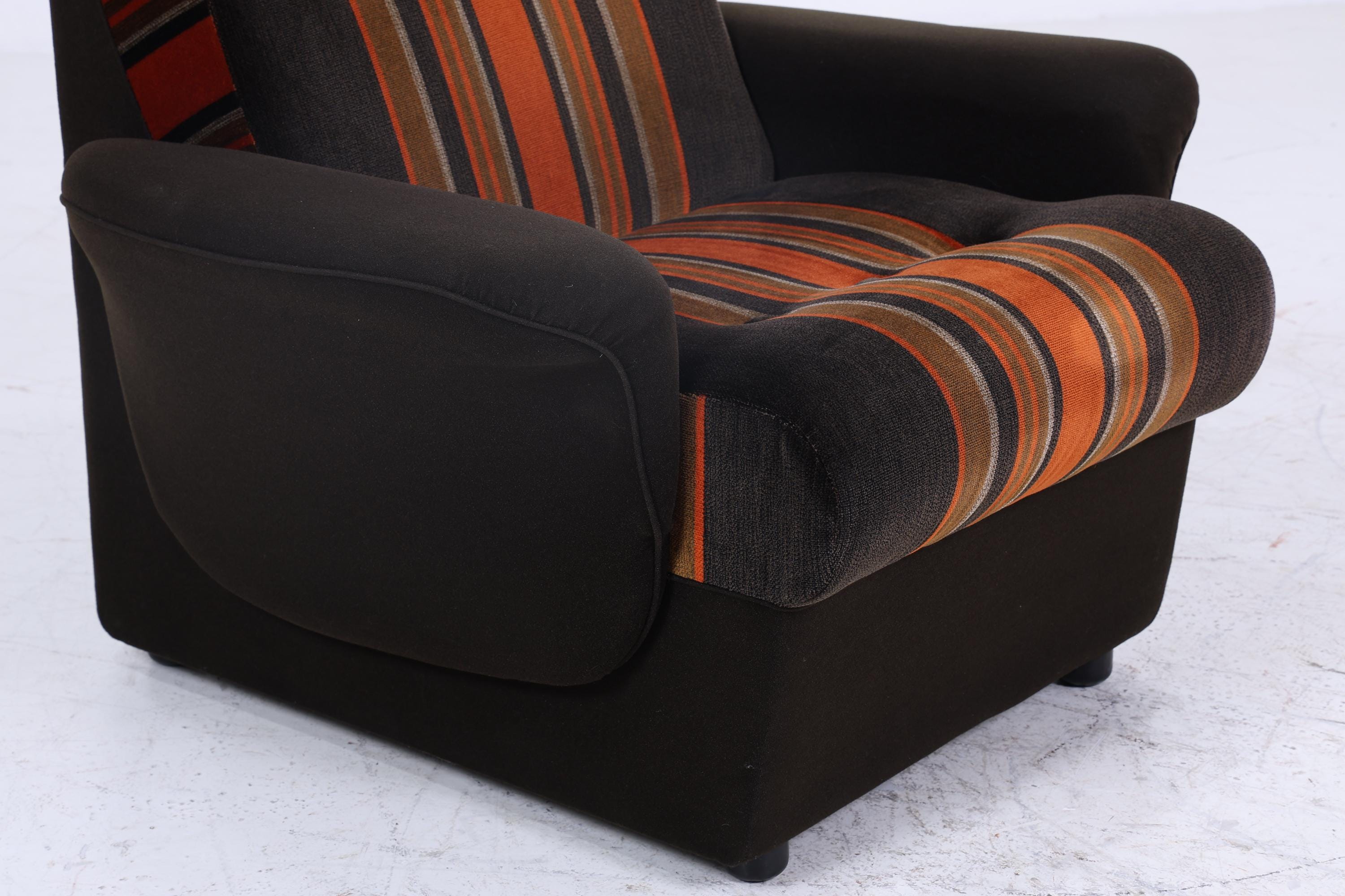 Vintage Armlehnsessel 70er Jahre | Mid Century Stoff Sessel Retro 60er
