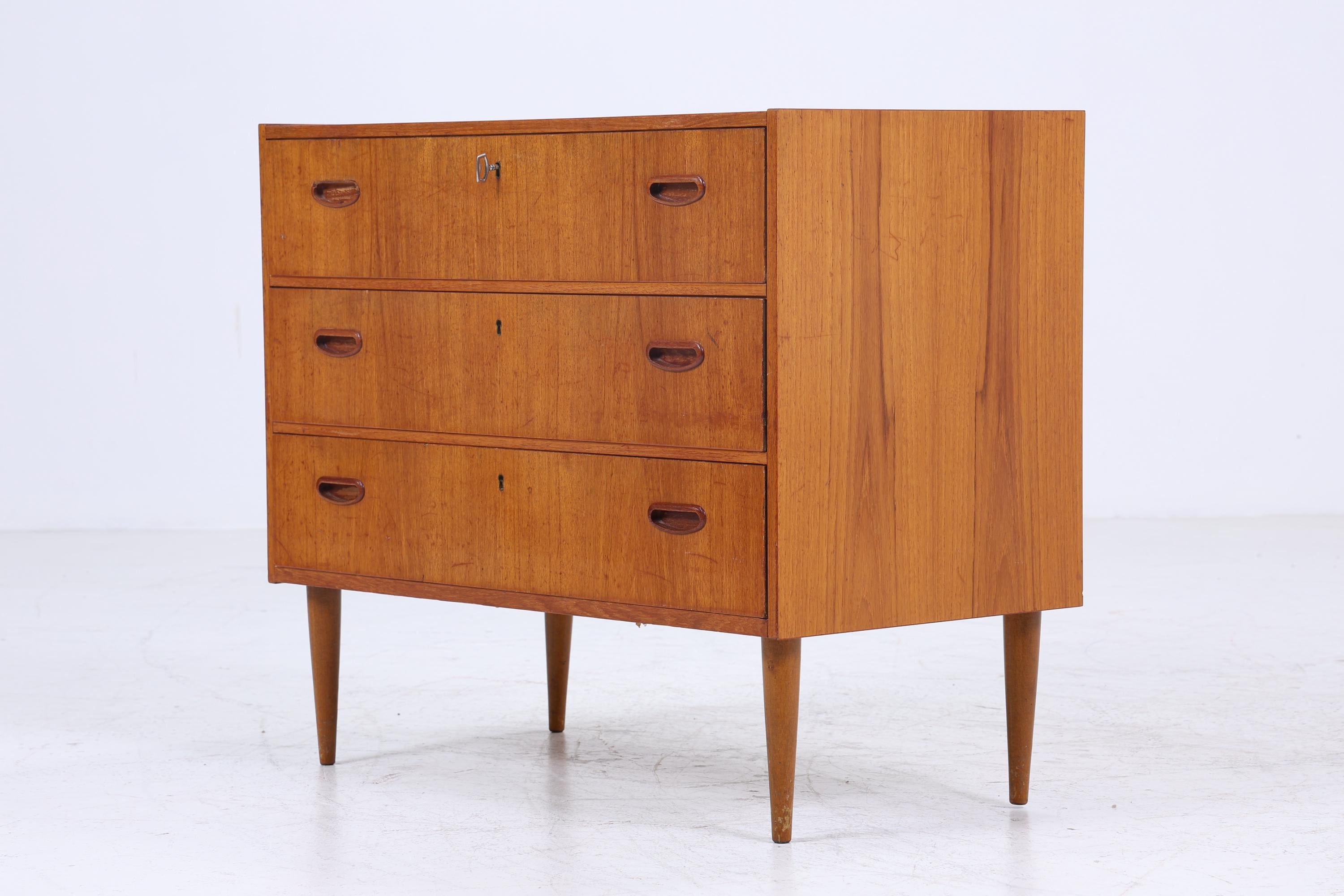 Wundervolle Teak Mid Century Kommode | Vintage Schubladen Schrank Holz Aufbewahrung 60er Jahre