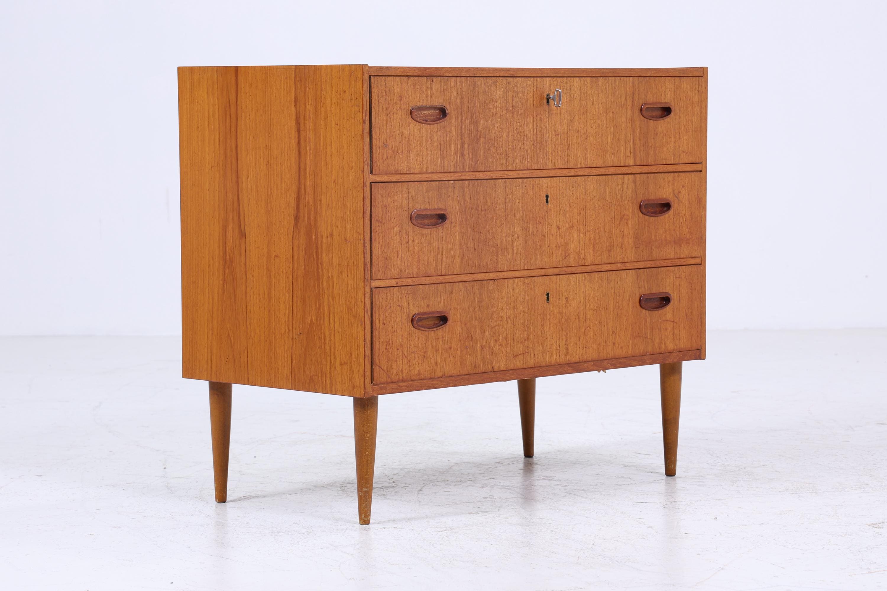 Wundervolle Teak Mid Century Kommode | Vintage Schubladen Schrank Holz Aufbewahrung 60er Jahre