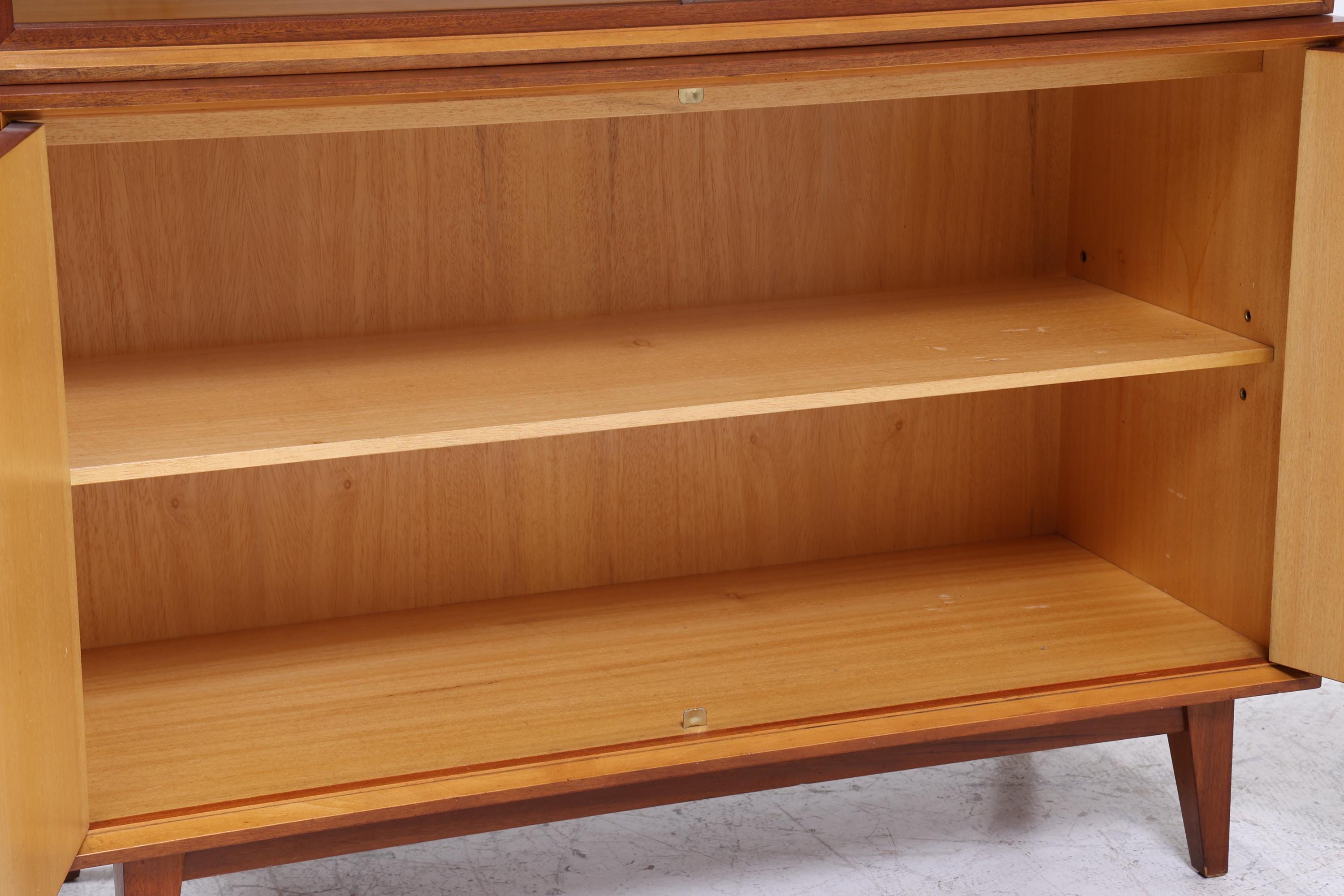 Vintage Vitrine 60er Jahre | Mid Century Schrank Retro Holz Aufbewahrung