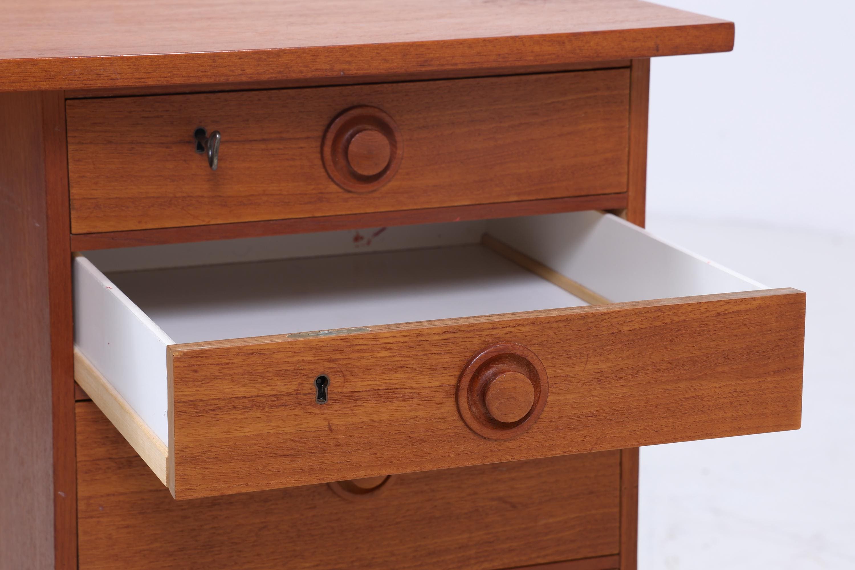 Vintage Teak Schreibtisch aus den 60ern | Mid Century Schubladen Arbeitstisch Bürotisch Tisch Retro Holz