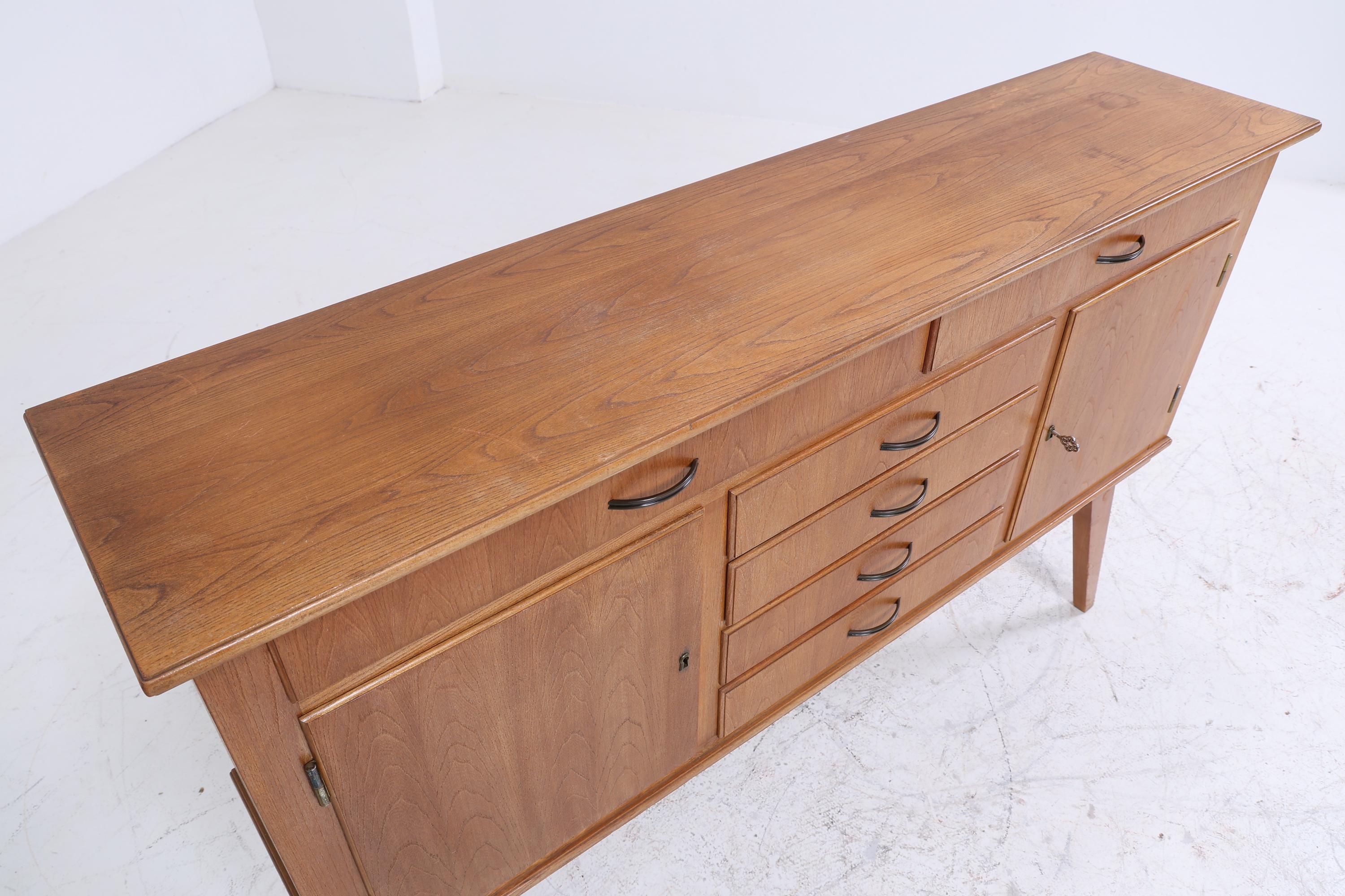 Vintage Sideboard 60er Jahre | Mid Century Schubladen TV Board mit Schubladen & Fächern Retro Holz Aufbewahrung Anrichte