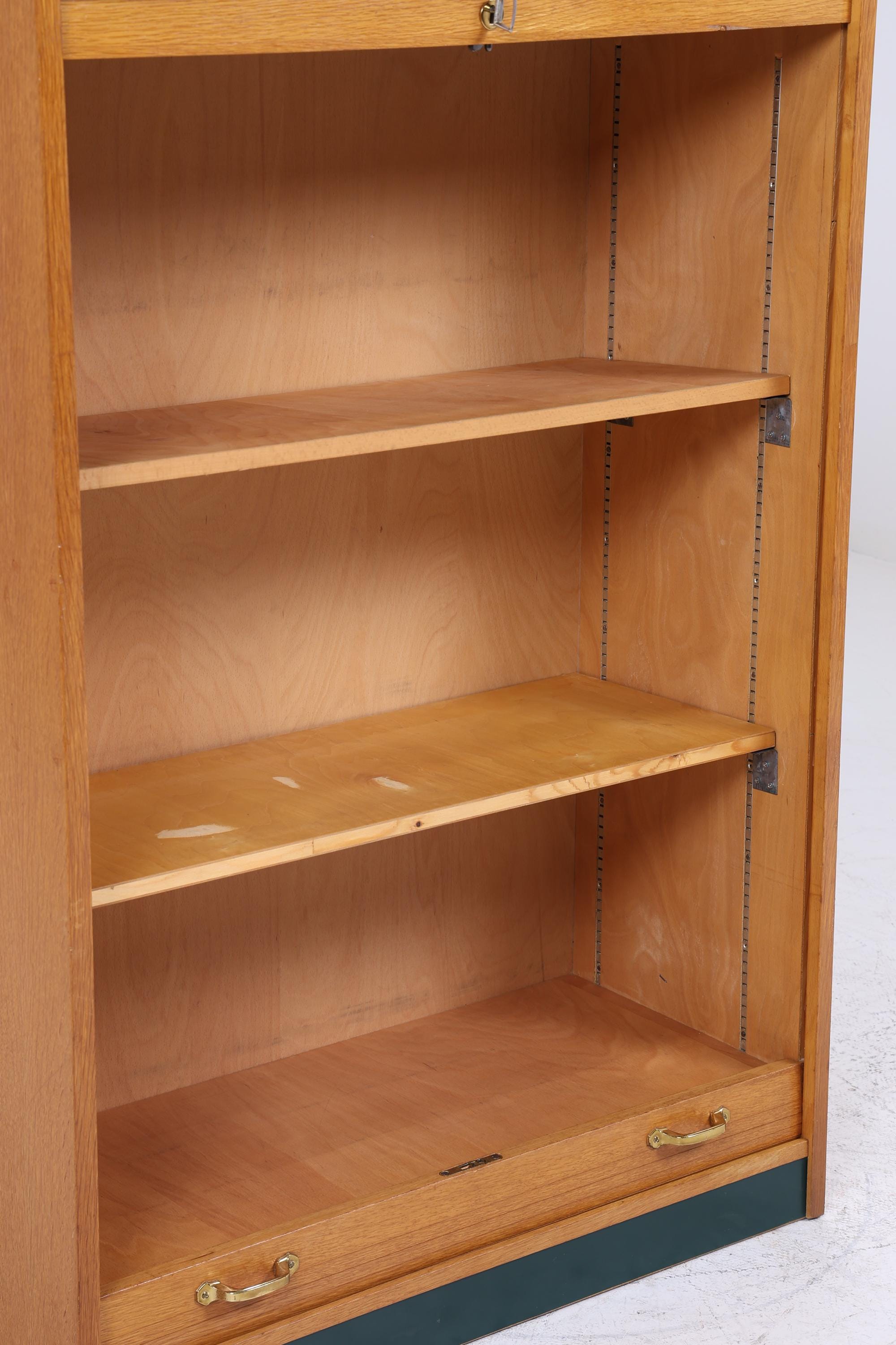 Vintage Rollladenschrank 60er Jahre | Mid Century Schrank Bücherschrank Highboard Holz Aufbewahrung Aktenschrank