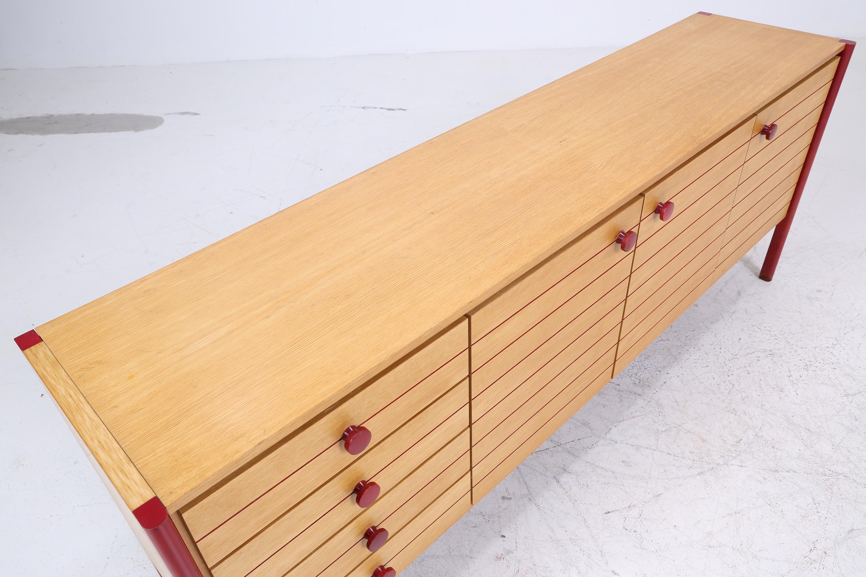 Vintage Sideboard 60er Jahre | Mid Century Schubladen TV Board mit Schubladen & Fächern Retro Anrichte Holz Aufbewahrung