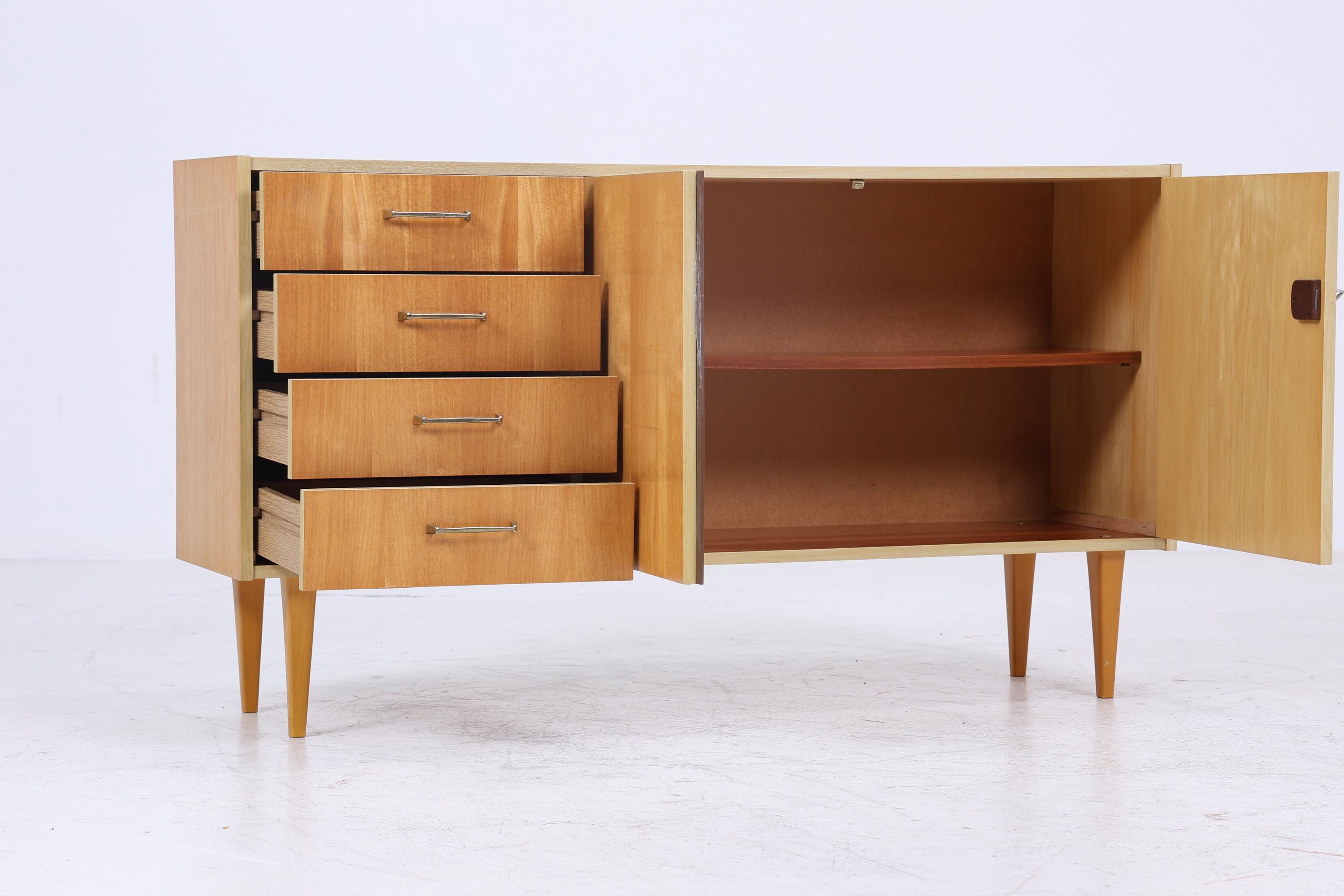 Vintage Sideboard 60er Jahre | Mid Century Schubladen TV Board mit Schubladen & Fächern Retro Anrichte Holz Aufbewahrung
