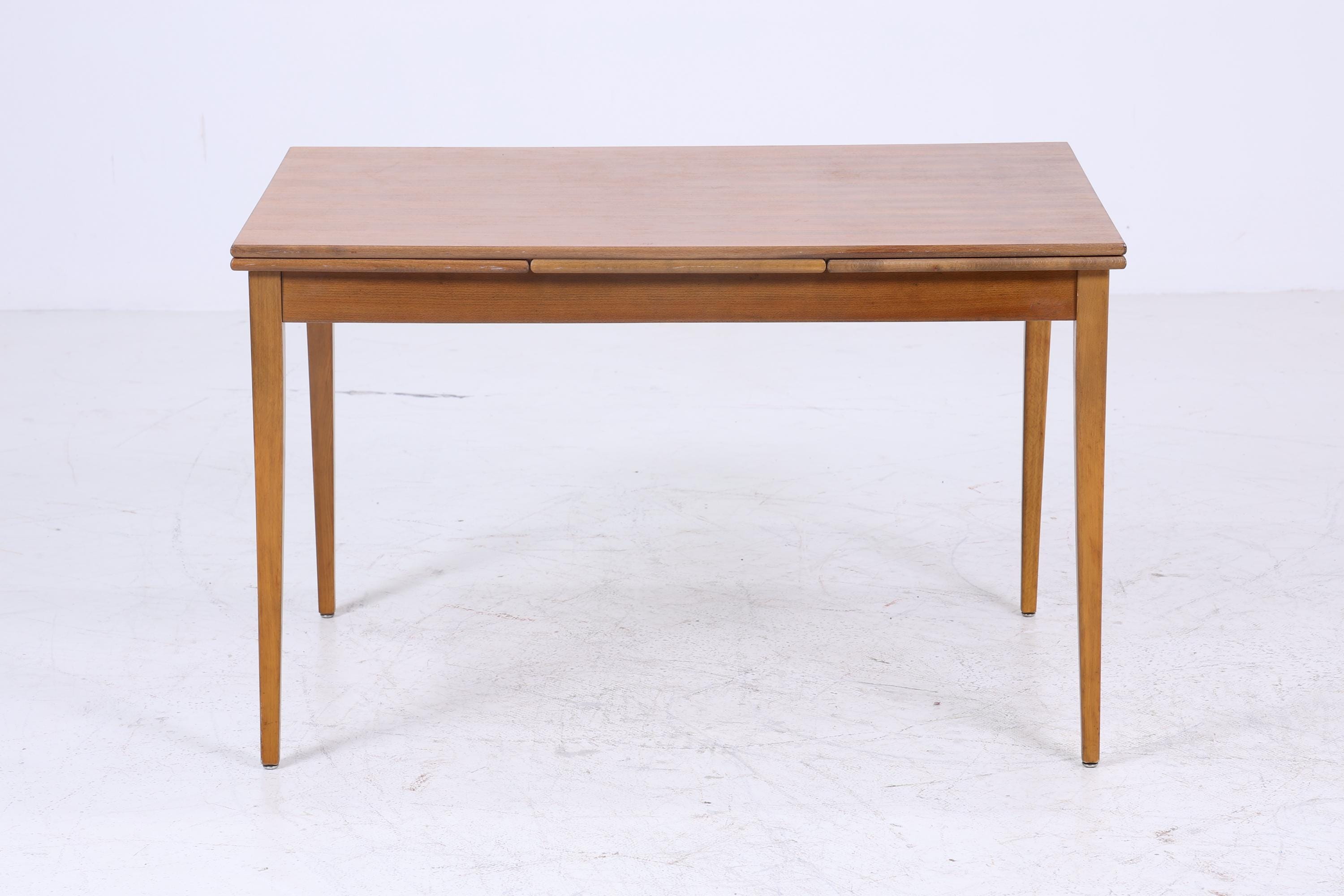 Wunderschöner Mid-Century Esstisch | Vintage Ausziehbarer Küchentisch 1960er Holz