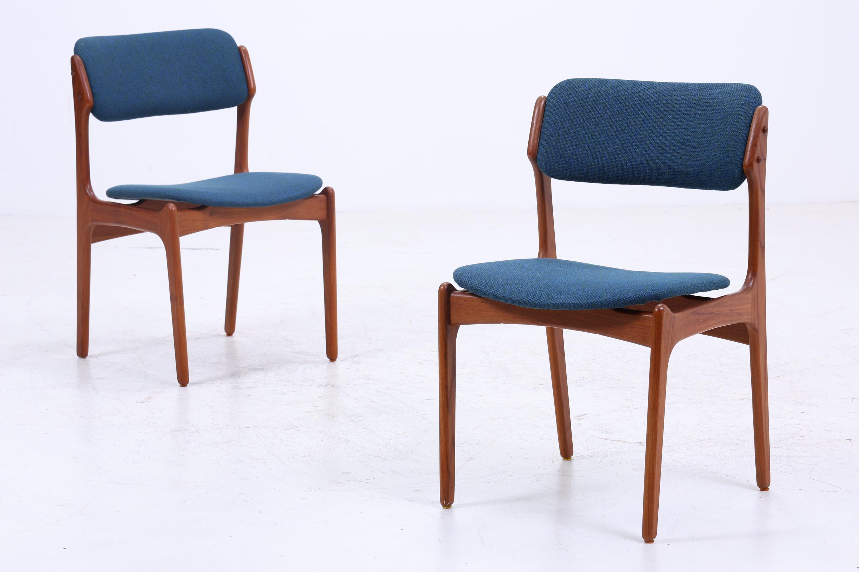 1v2 Vintage Teak Stühle von Erik Buch für OD Møbler | Mid Century Model 49 Stuhl 60er Jahre | Küchenstuhl