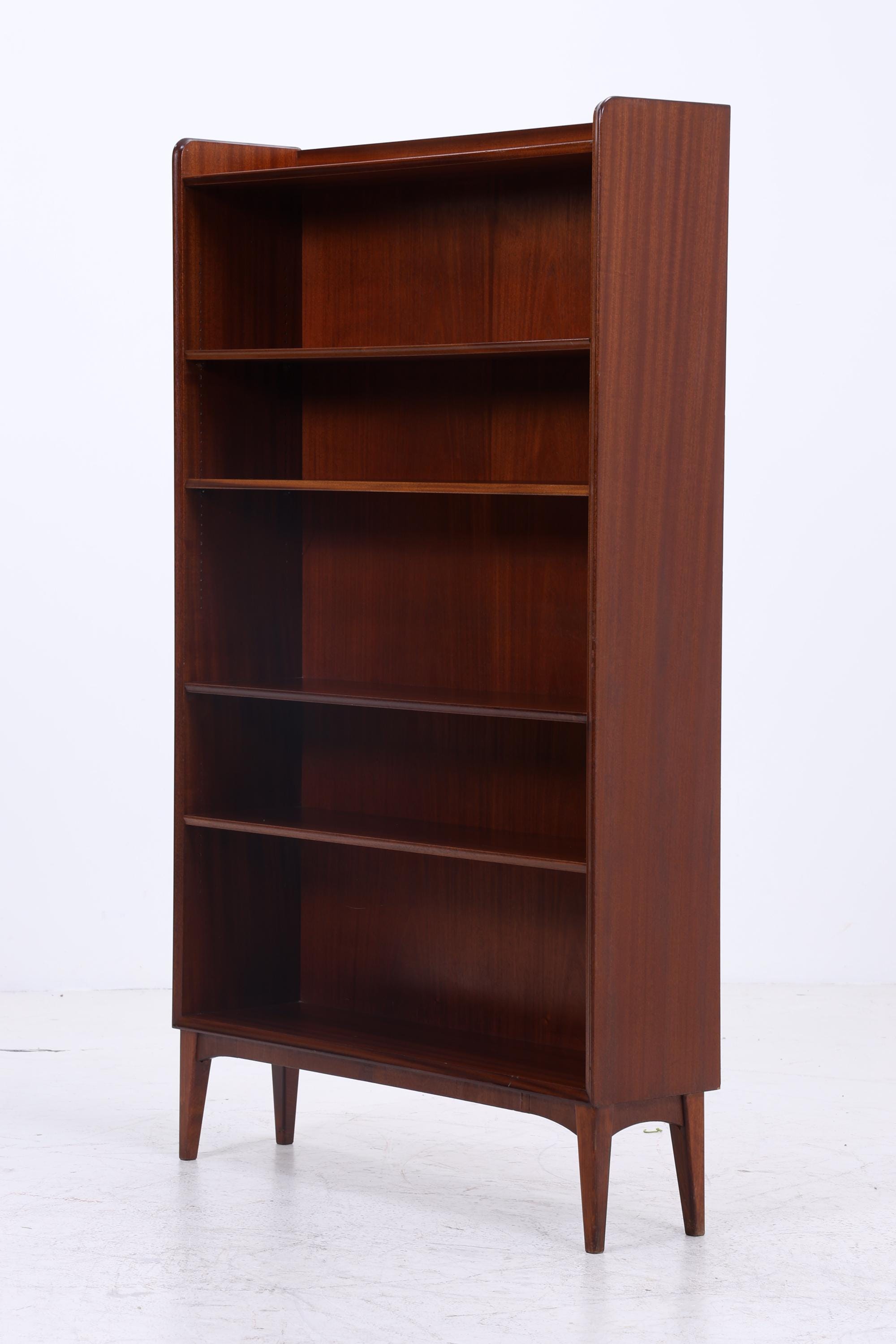 Vintage Mahagoni Bücherregal | Mid Century Regal | 60er Retro Holz Aufbewahrung