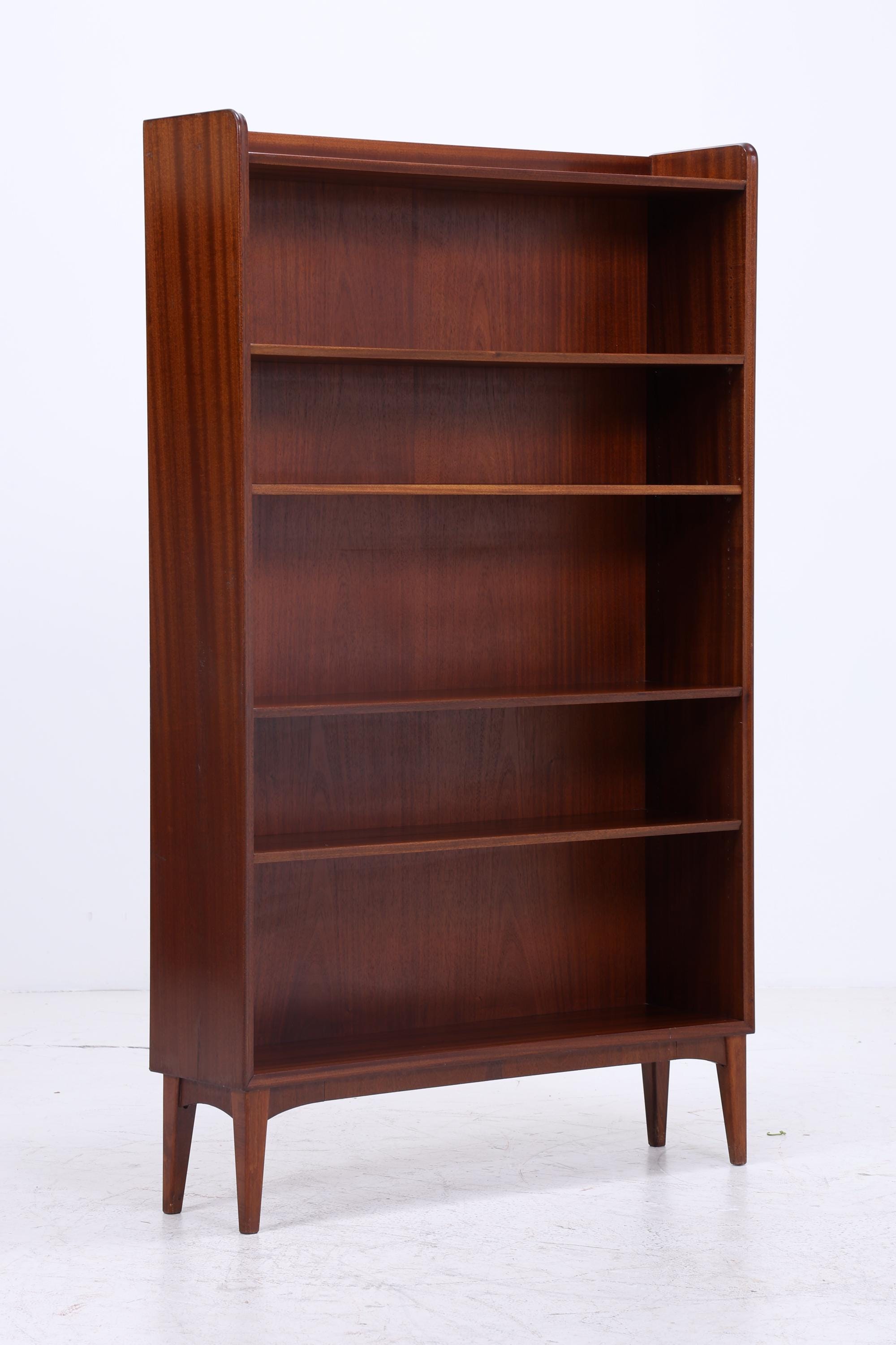 Vintage Mahagoni Bücherregal | Mid Century Regal | 60er Retro Holz Aufbewahrung
