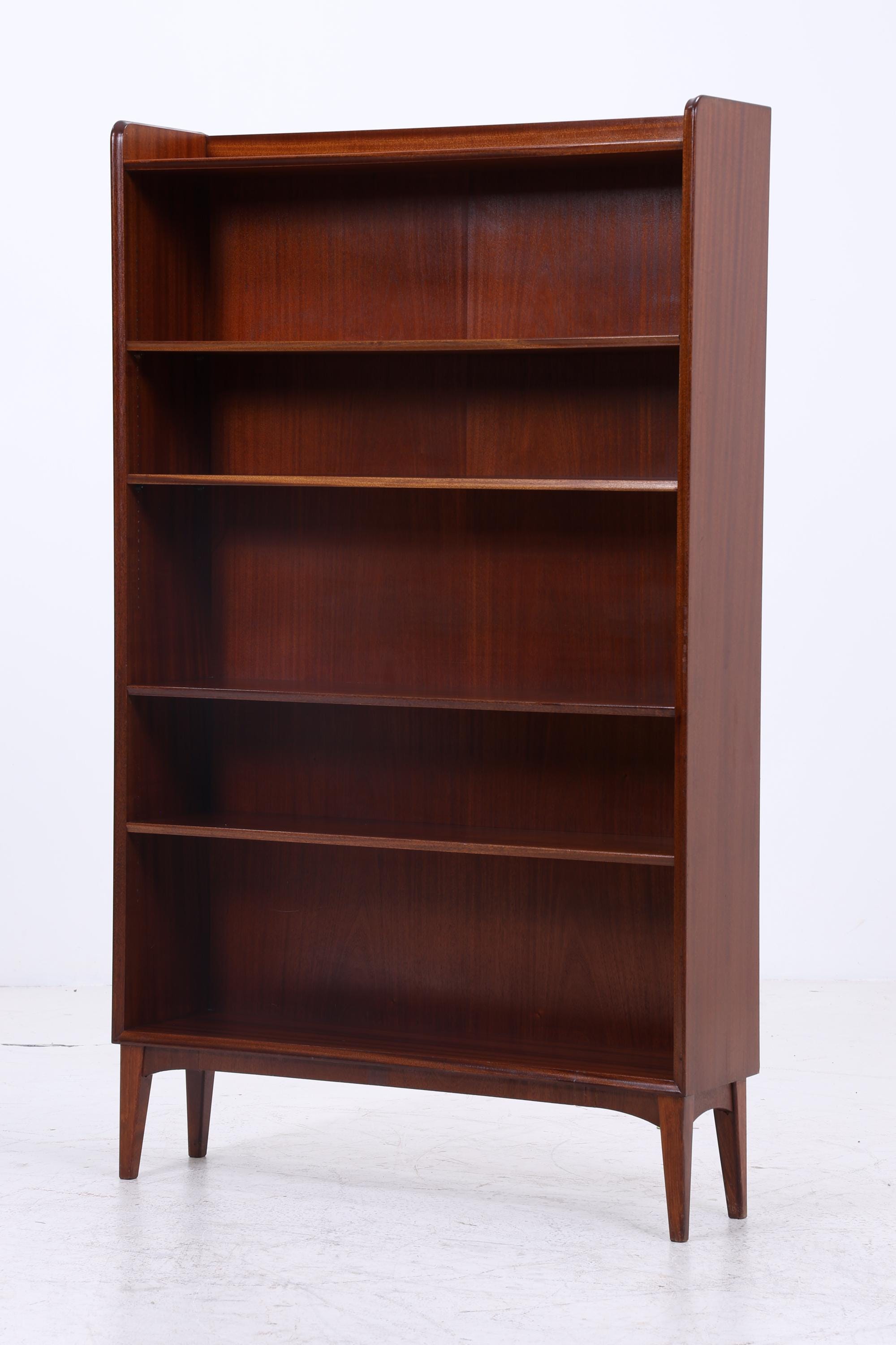 Vintage Mahagoni Bücherregal | Mid Century Regal | 60er Retro Holz Aufbewahrung