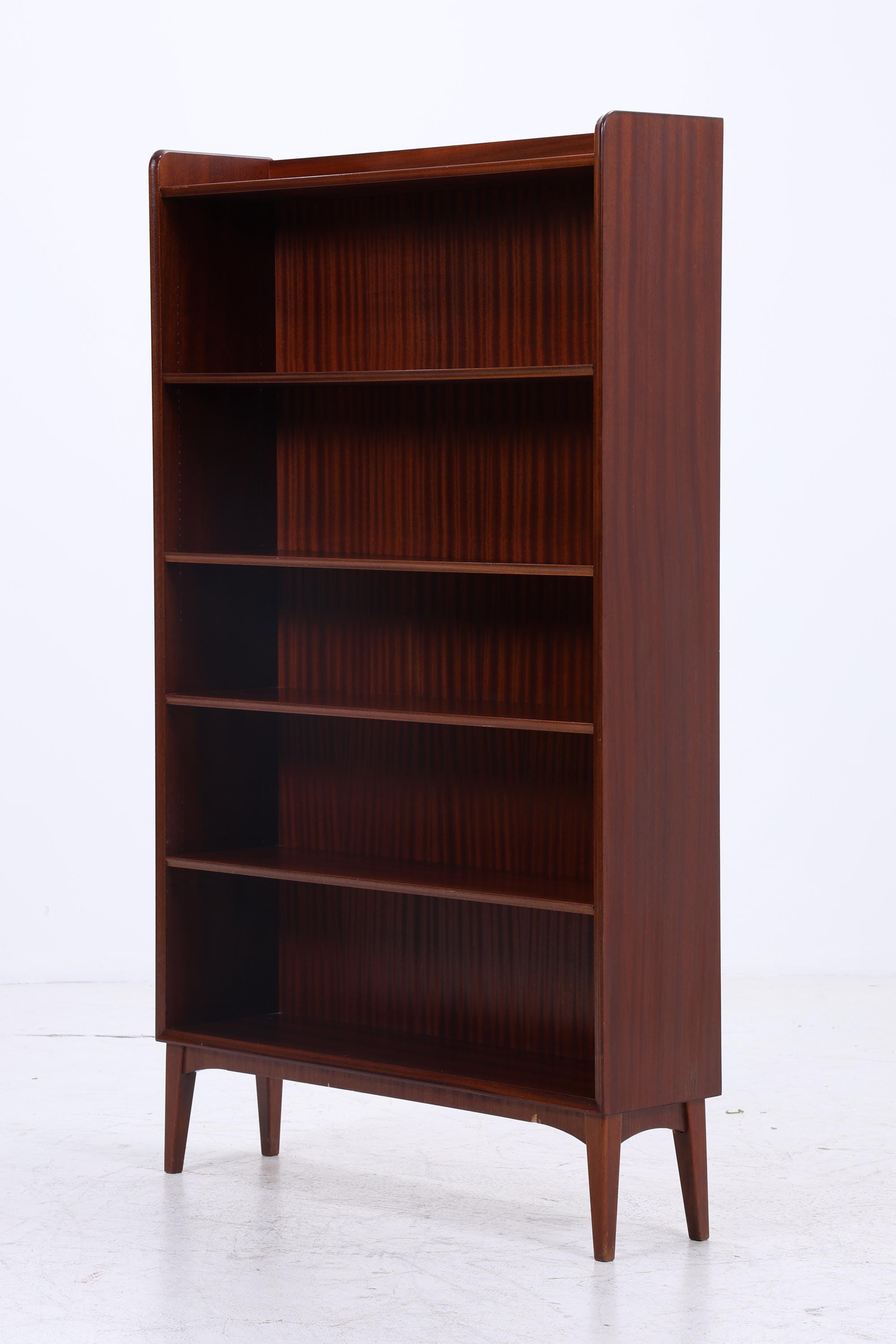 Vintage Mahagoni Bücherregal | Mid Century Regal | 60er Retro Holz Aufbewahrung