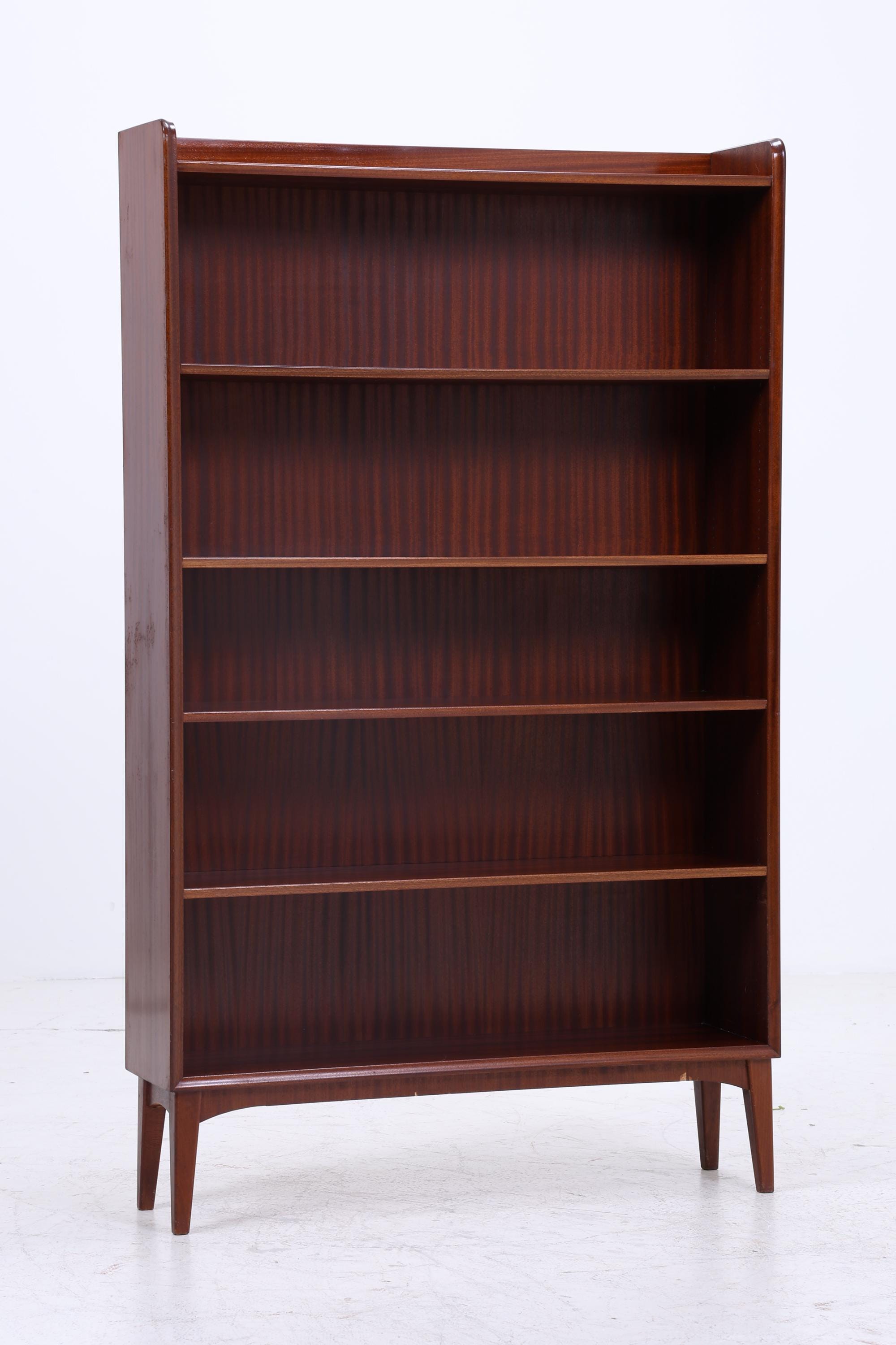 Vintage Mahagoni Bücherregal | Mid Century Regal | 60er Retro Holz Aufbewahrung
