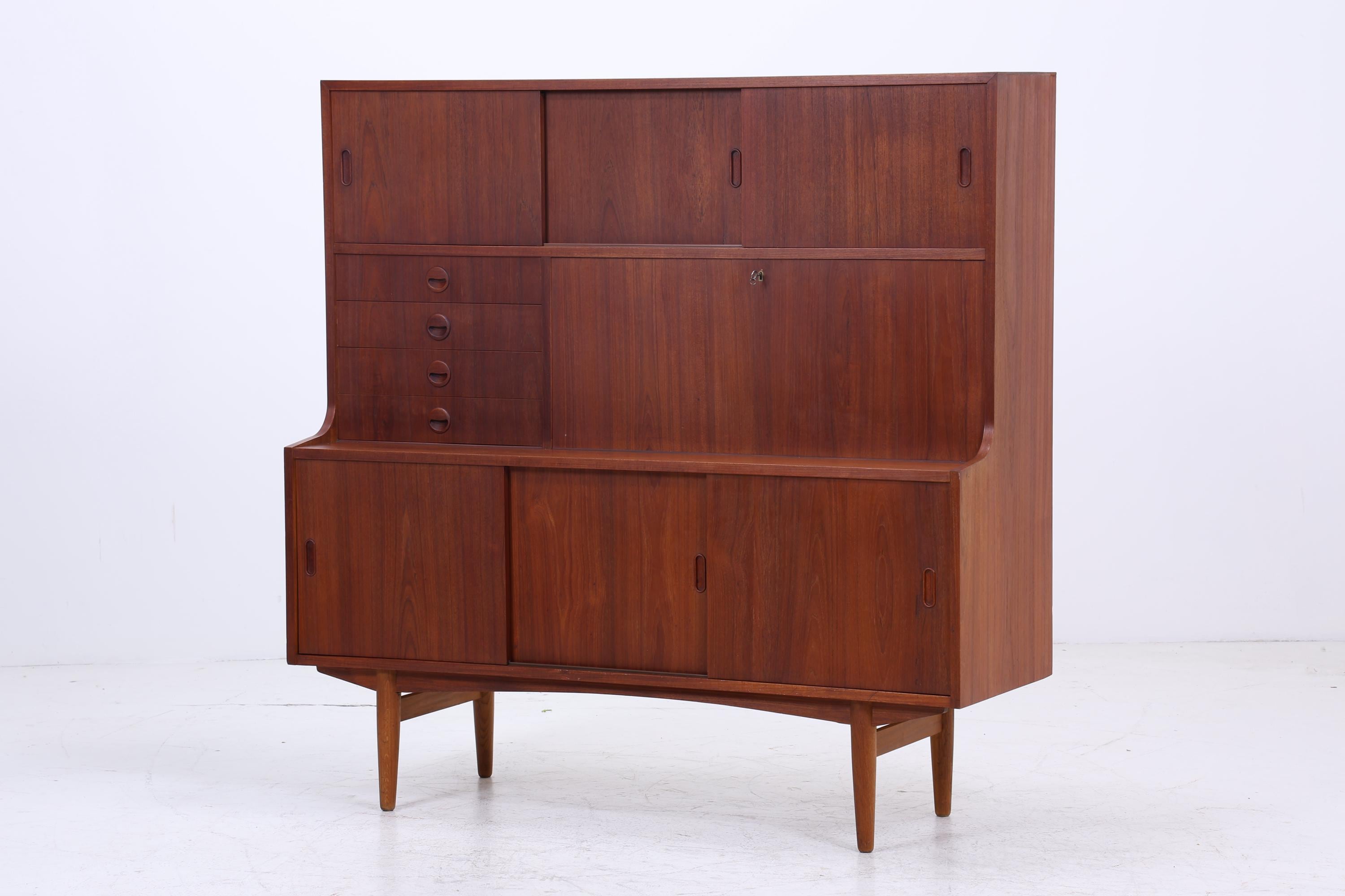 Vintage Teak Regalschrank | Mid Century Schrank Highboard | 60er Barschrank Holz Aufbewahrung