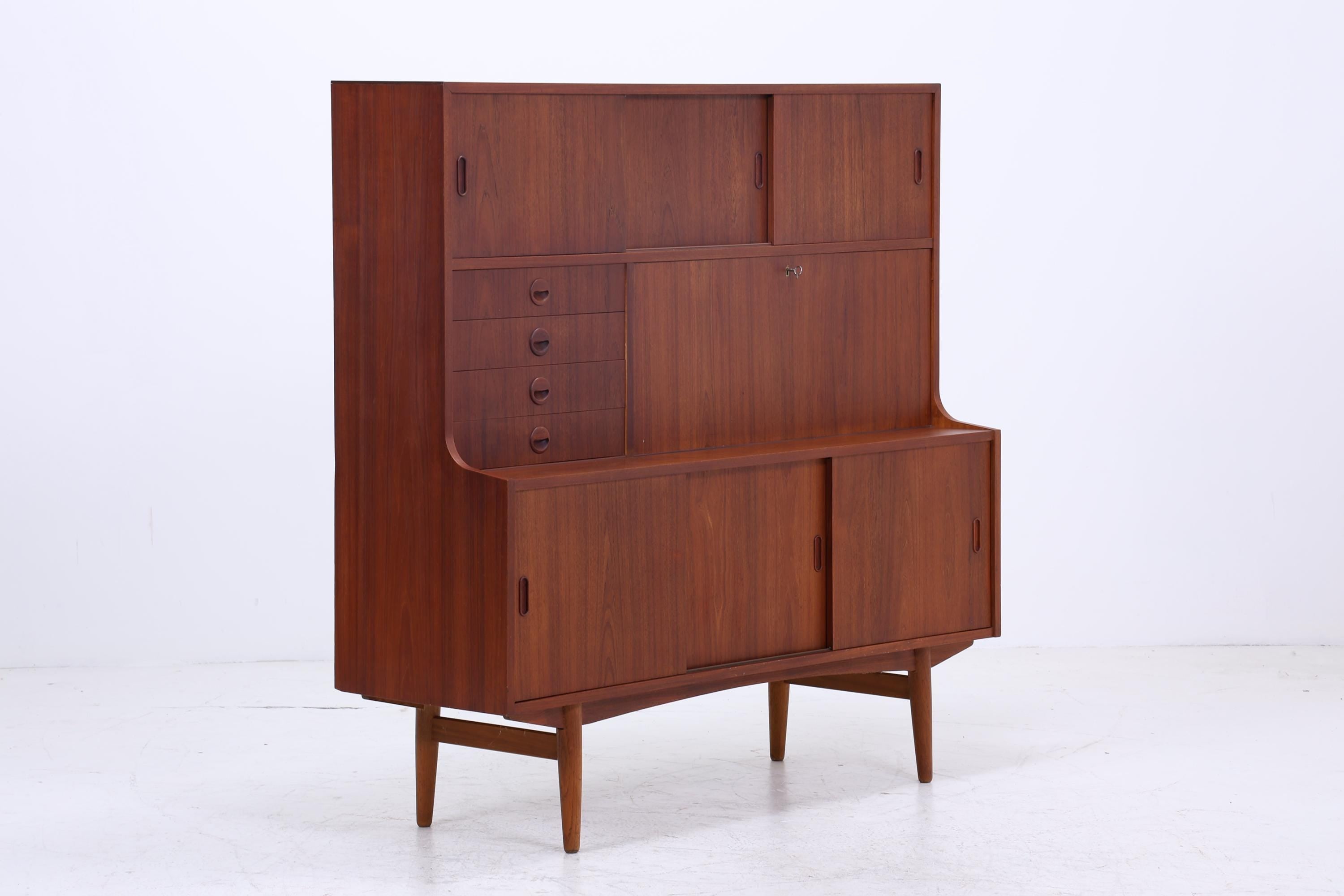 Vintage Teak Regalschrank | Mid Century Schrank Highboard | 60er Barschrank Holz Aufbewahrung