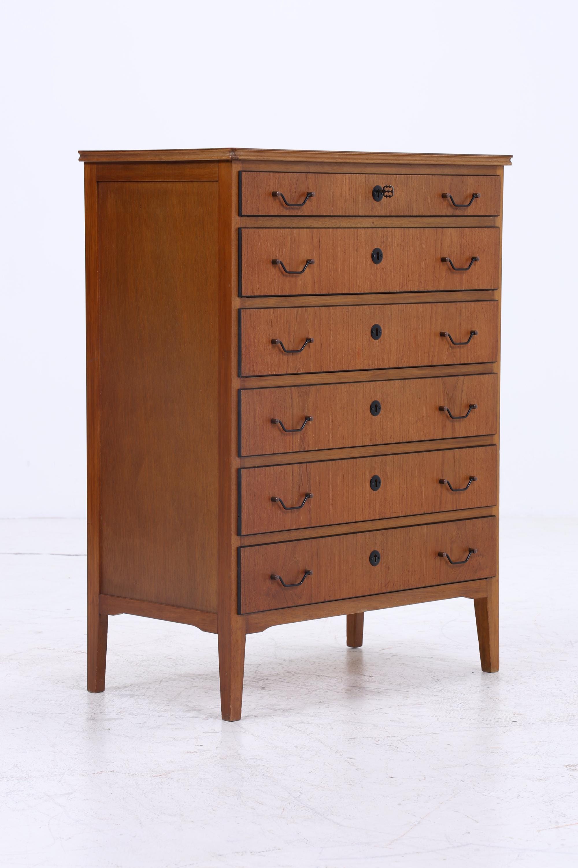 Vintage Teak Kommode | Mid Century Schubladen Schrank Holz Aufbewahrung 60er Jahre