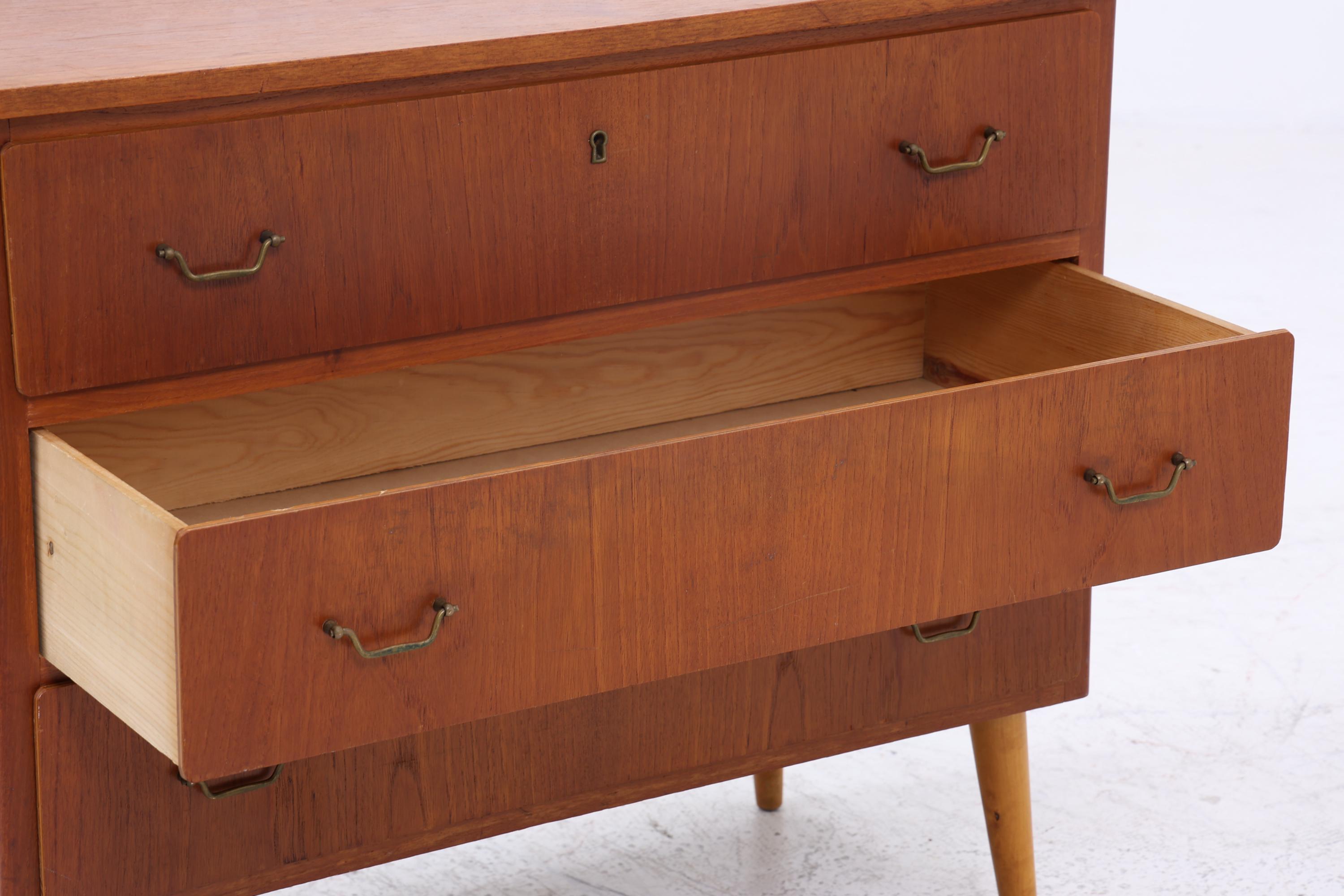 Vintage Teak Kommode | Mid Century Schubladen Schrank Holz Aufbewahrung 60er Jahre