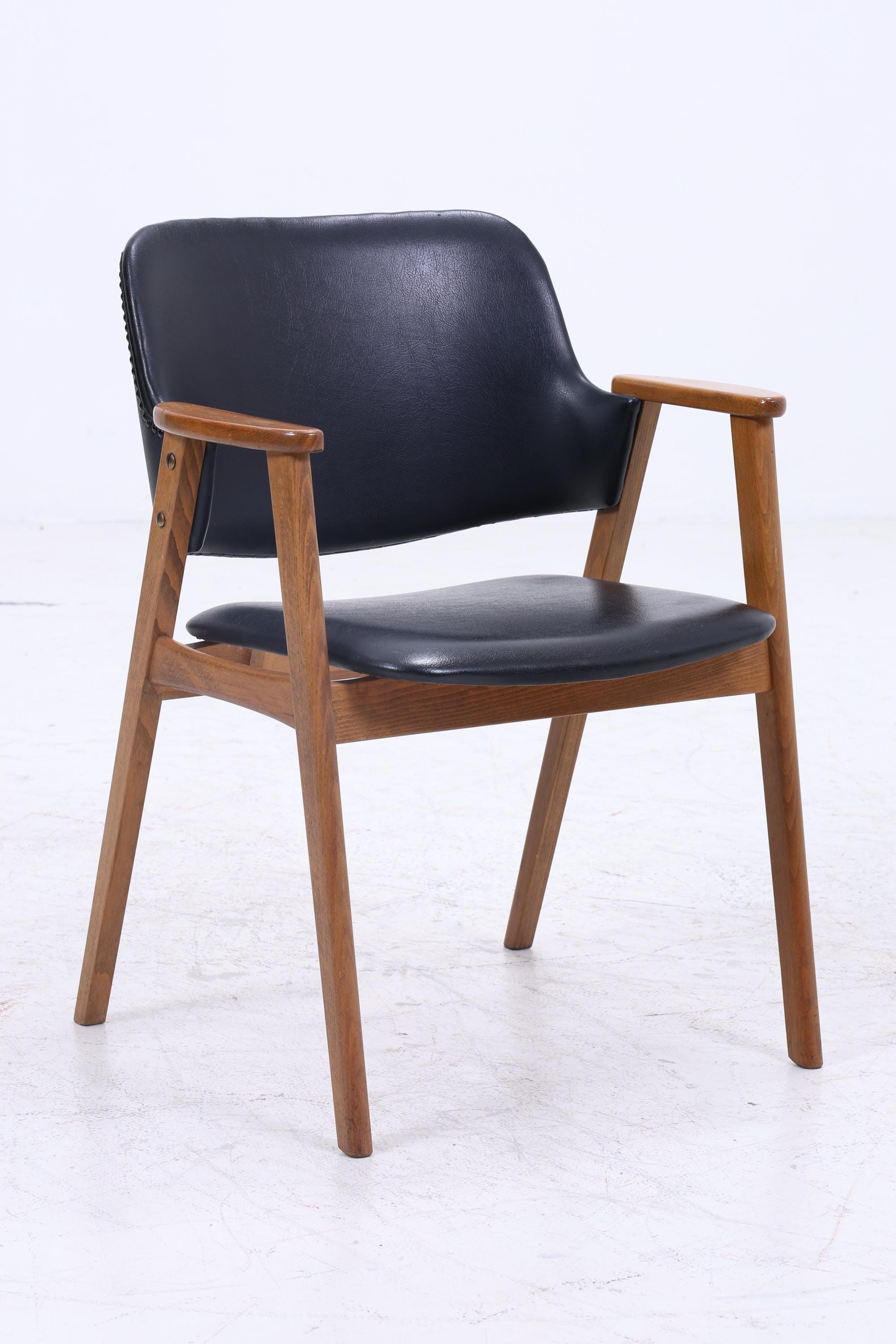 Vintage Teak Stuhl von Erik Kirkegaard für Glostrup | Mid Century Leder Stuhl 60er Jahre | Küchenstuhl