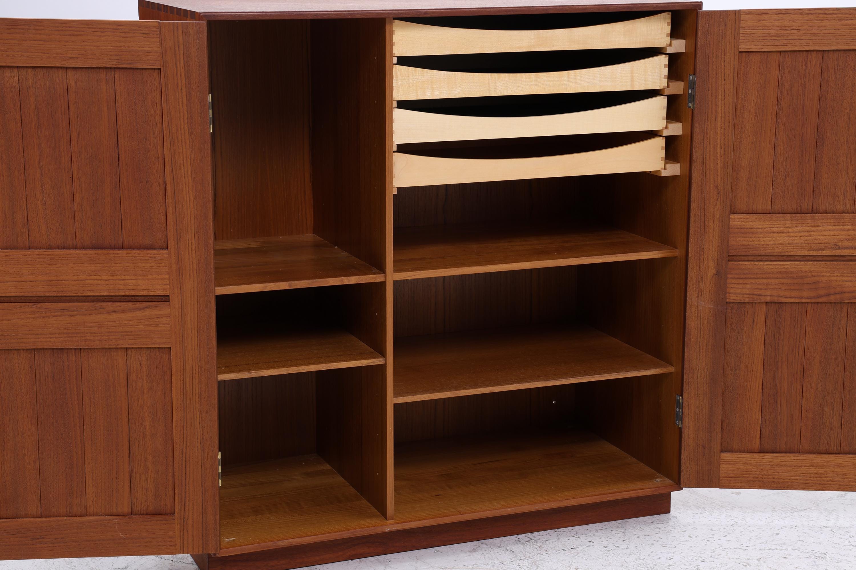 Seltener Vintage Mahagoni Schrank von Mogens Koch für Rud Rasmusson | Mid Century Kommode | Holz Schrank Modul Aufbewahrung 80er Jahre