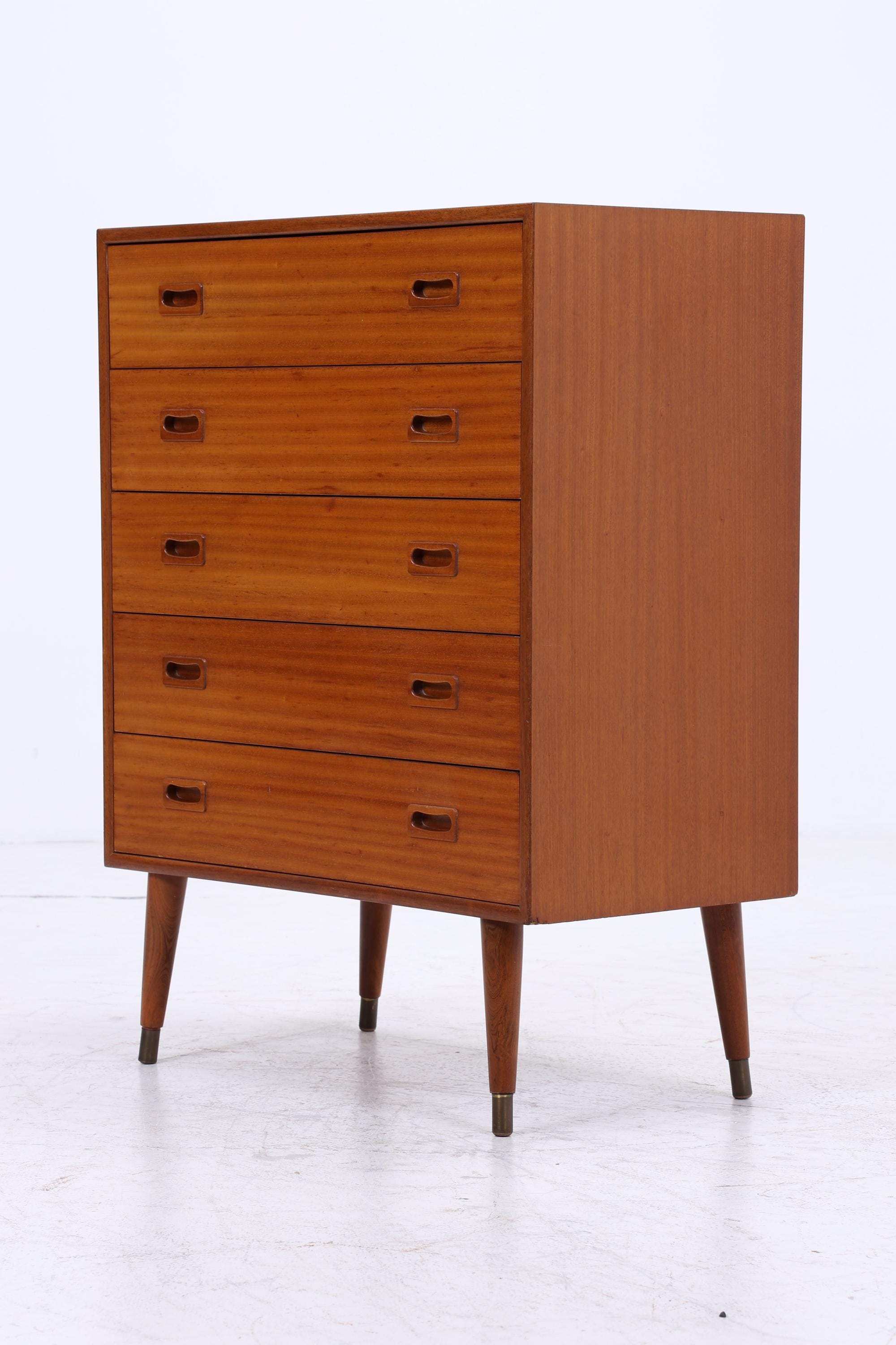 Vintage Teak Schubladen Kommode | Mid Century Schrank Holz Aufbewahrung 60er Jahre Herrenkommode