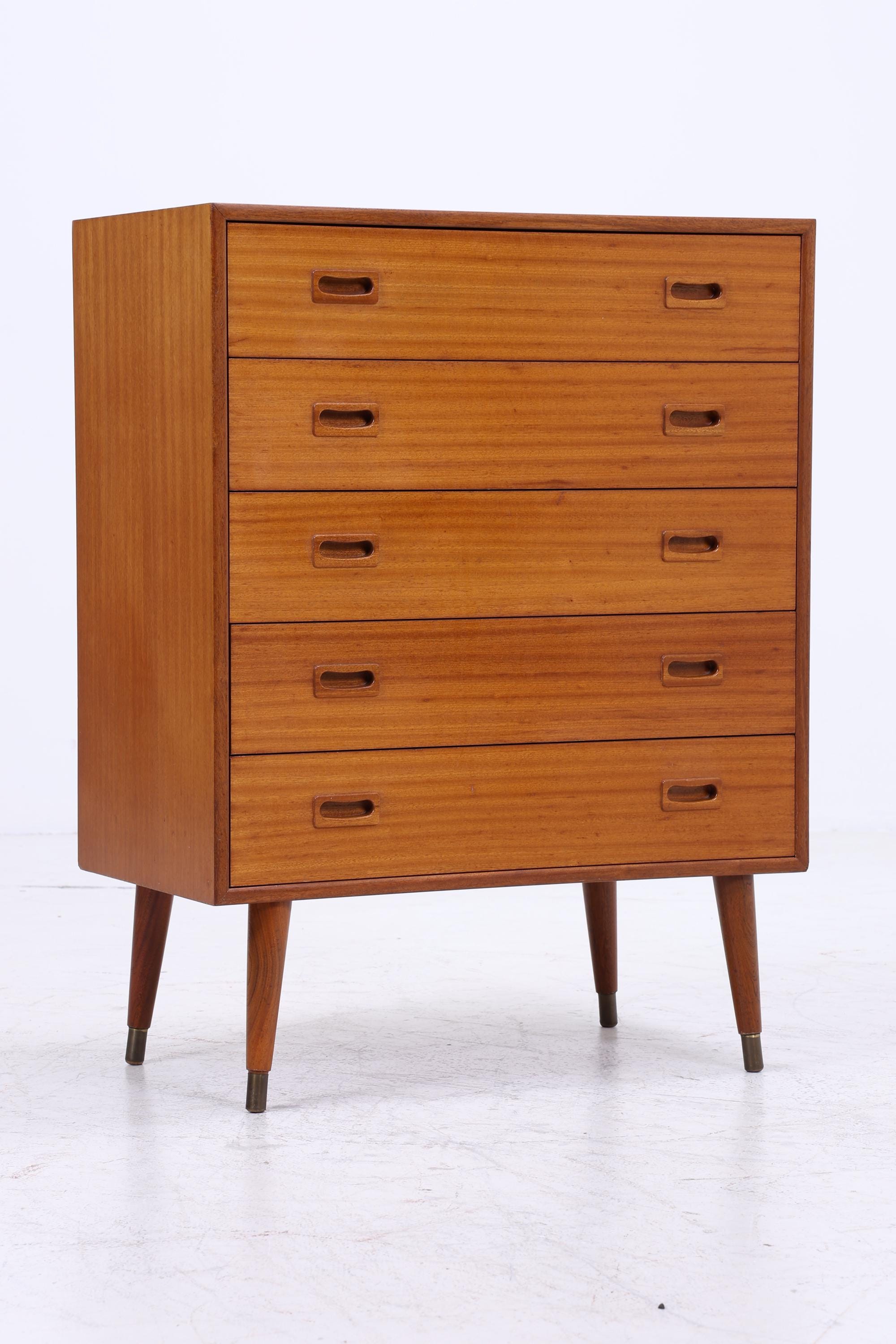 Vintage Teak Schubladen Kommode | Mid Century Schrank Holz Aufbewahrung 60er Jahre Herrenkommode