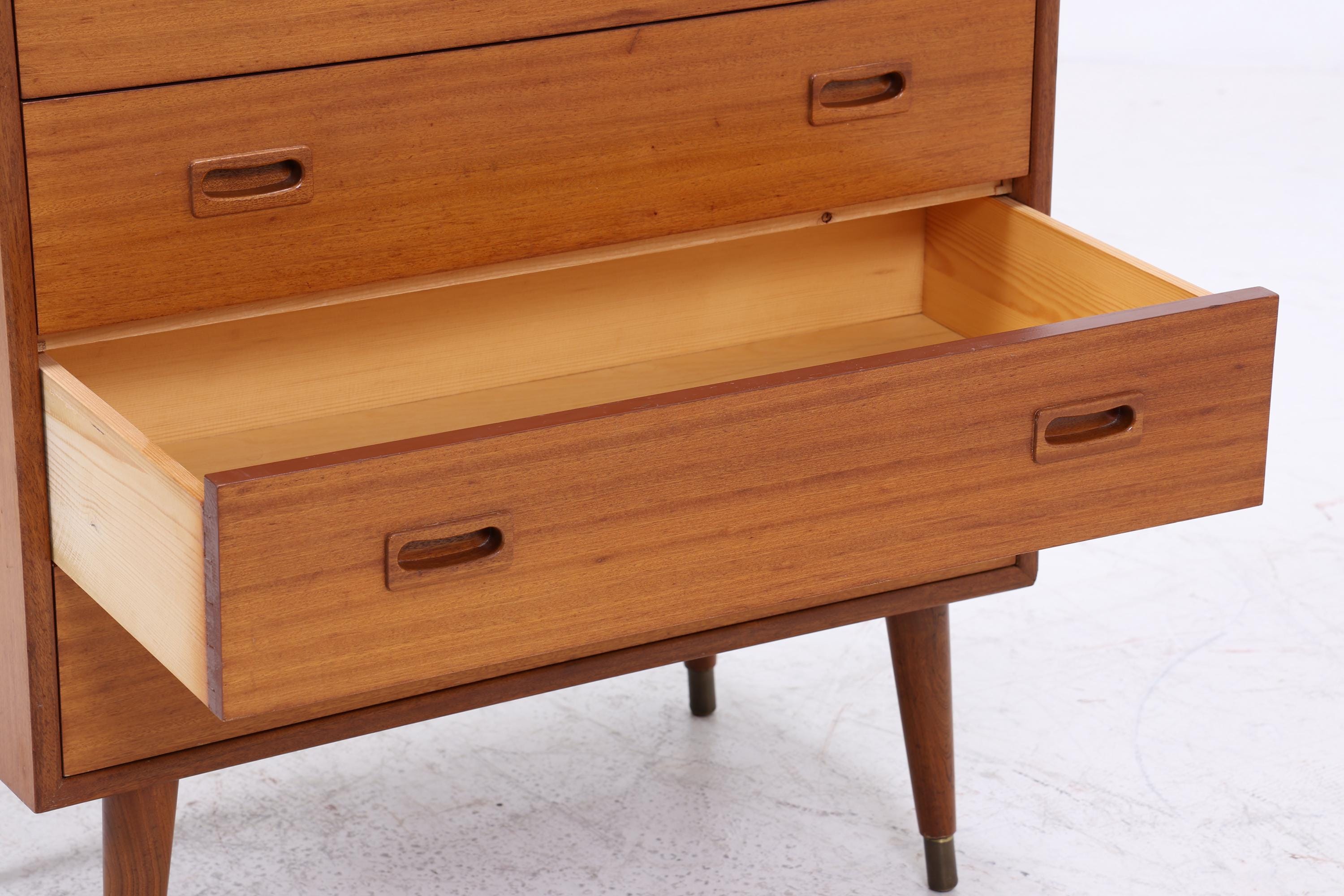 Vintage Teak Schubladen Kommode | Mid Century Schrank Holz Aufbewahrung 60er Jahre Herrenkommode
