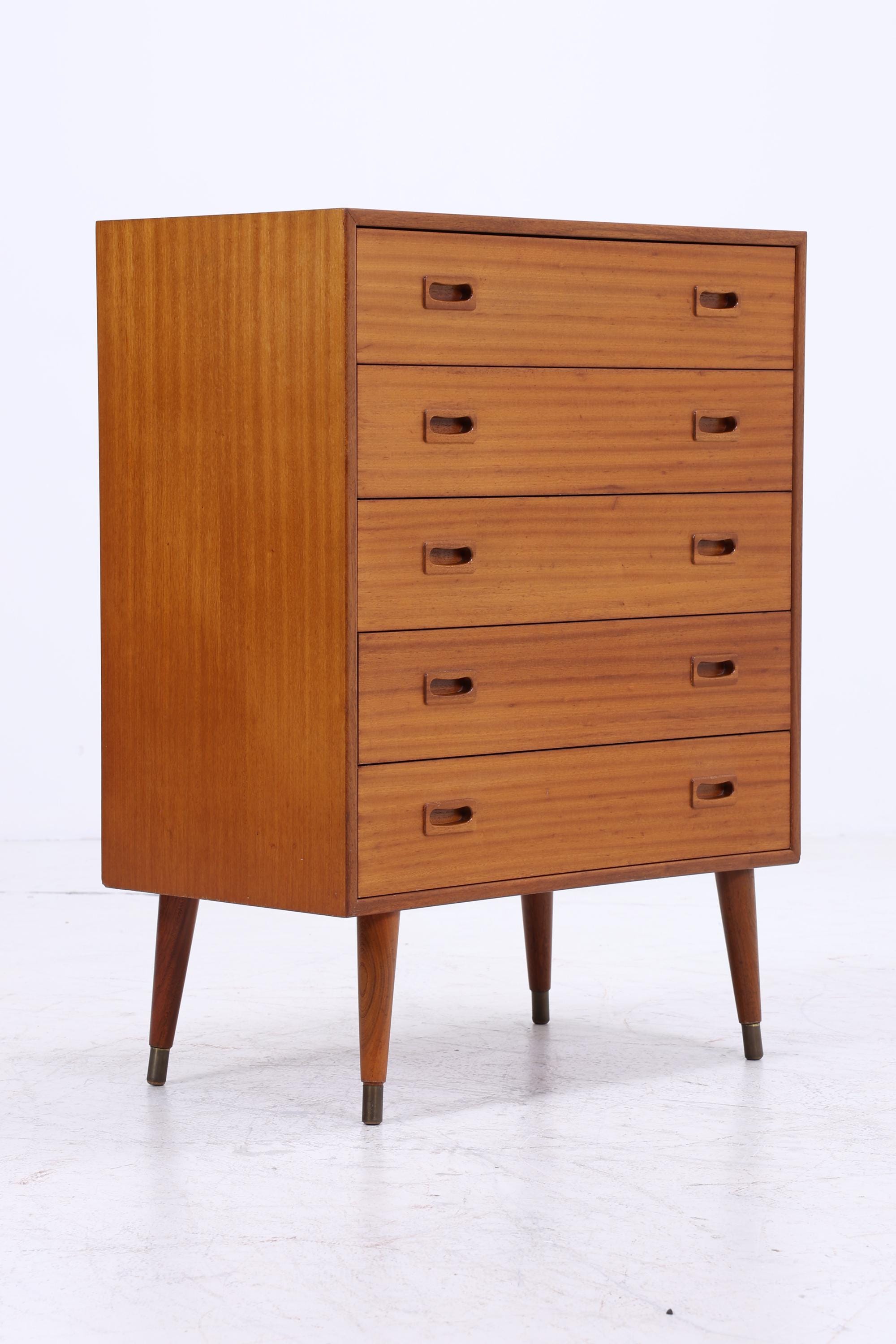 Vintage Teak Schubladen Kommode | Mid Century Schrank Holz Aufbewahrung 60er Jahre Herrenkommode