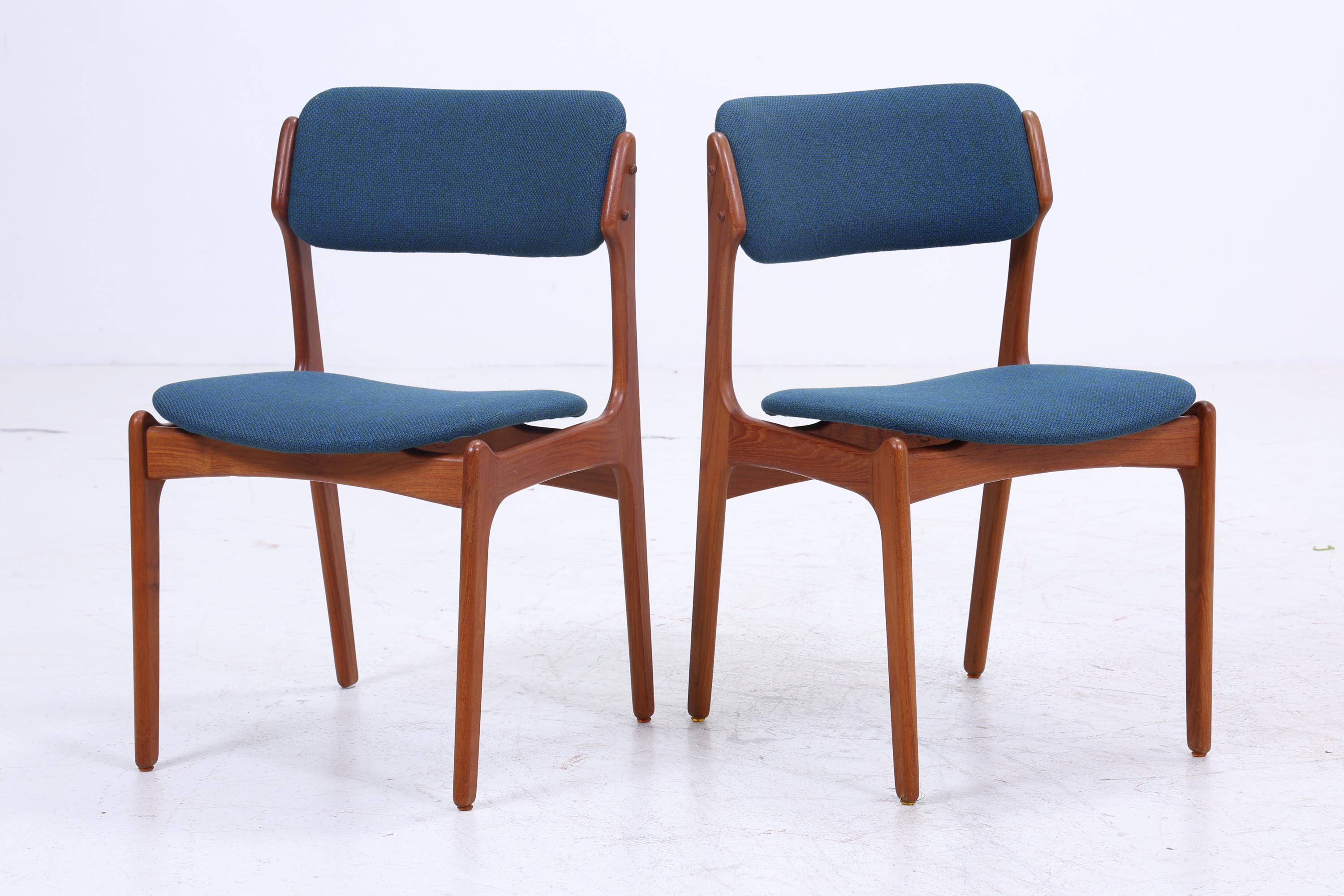 1v2 Vintage Teak Stühle von Erik Buch für OD Møbler | Mid Century Model 49 Stuhl 60er Jahre | Küchenstuhl