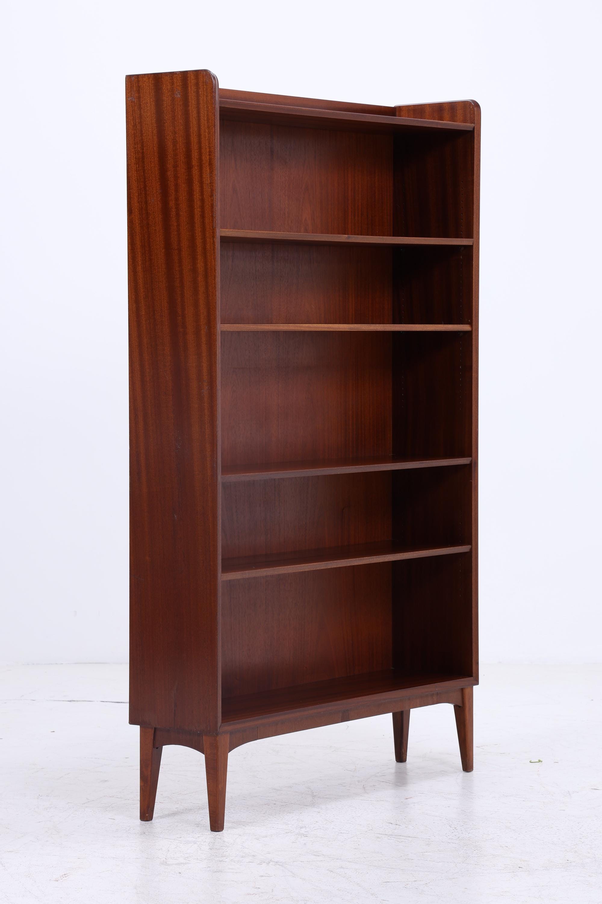 Vintage Mahagoni Bücherregal | Mid Century Regal | 60er Retro Holz Aufbewahrung