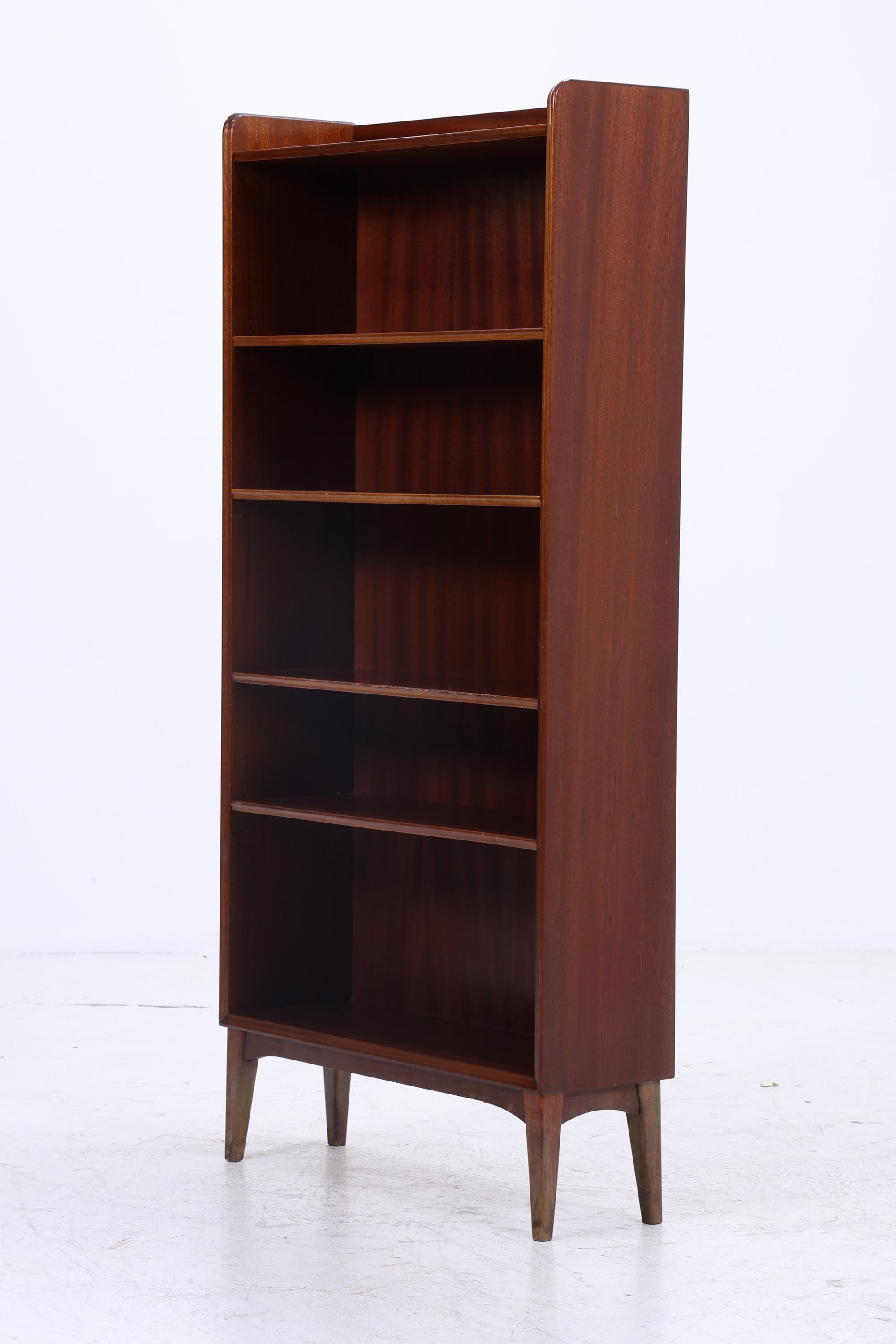 Vintage Mahagoni Bücherregal | Mid Century Regal | 60er Retro Holz Aufbewahrung