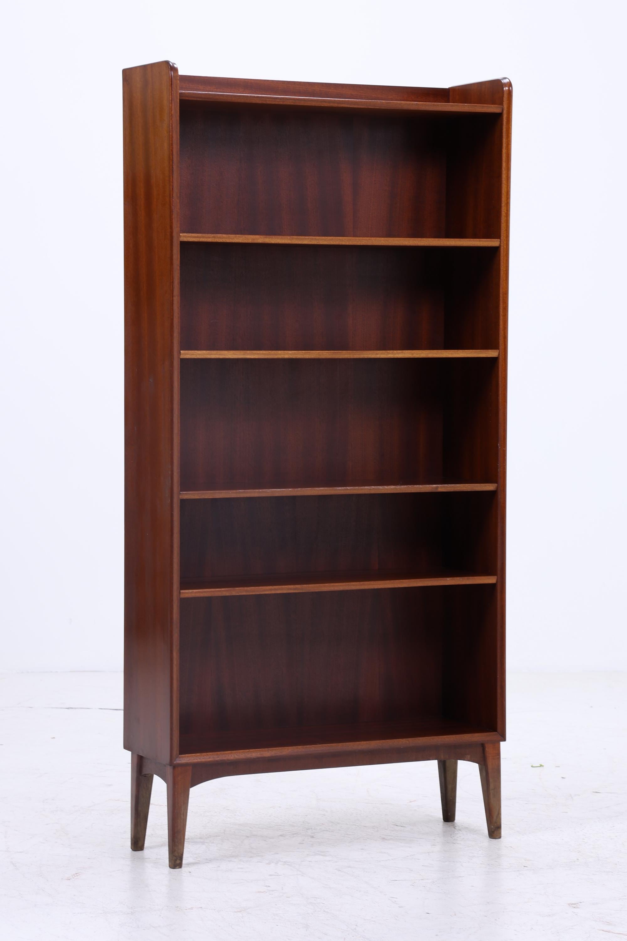 Vintage Mahagoni Bücherregal | Mid Century Regal | 60er Retro Holz Aufbewahrung
