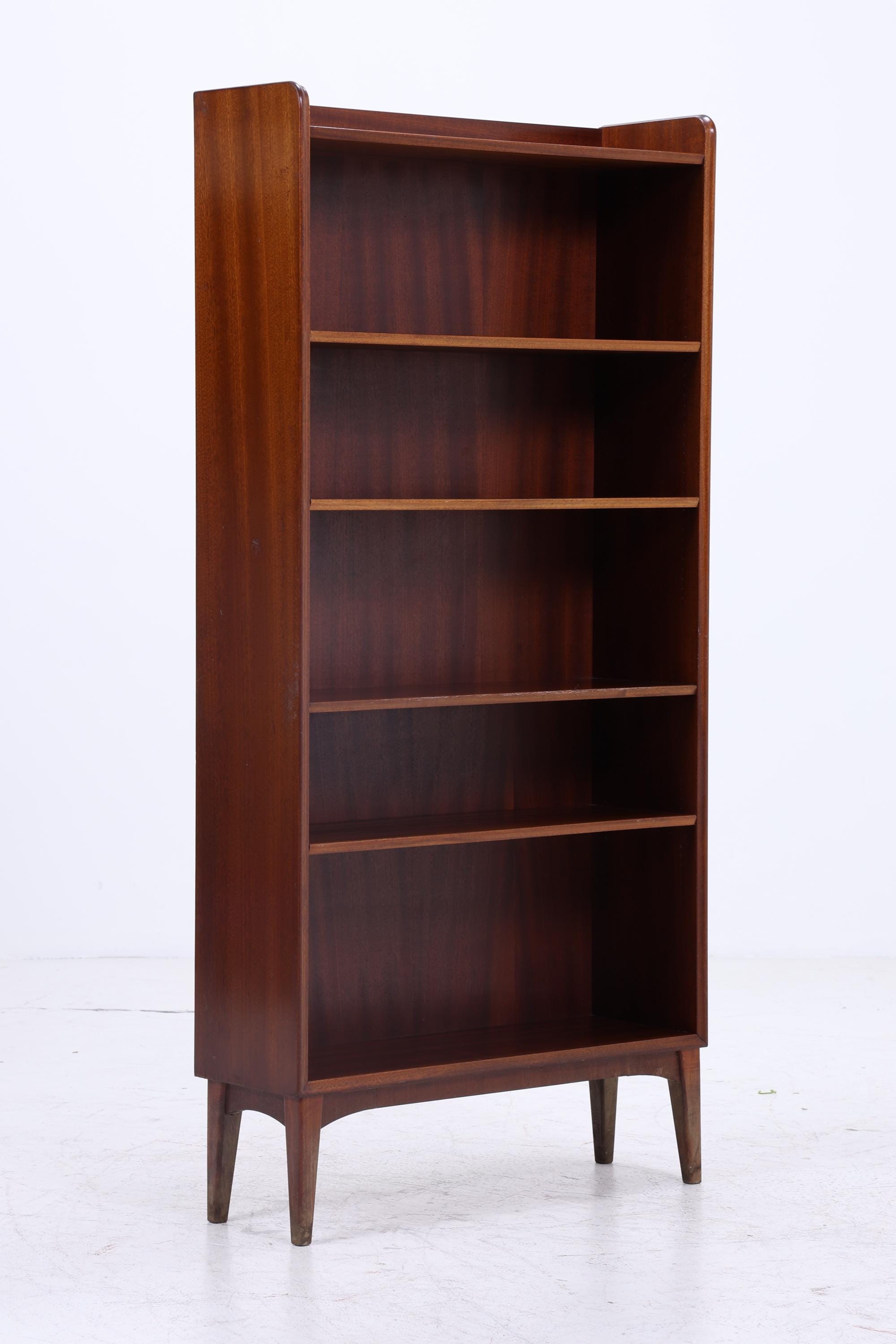 Vintage Mahagoni Bücherregal | Mid Century Regal | 60er Retro Holz Aufbewahrung
